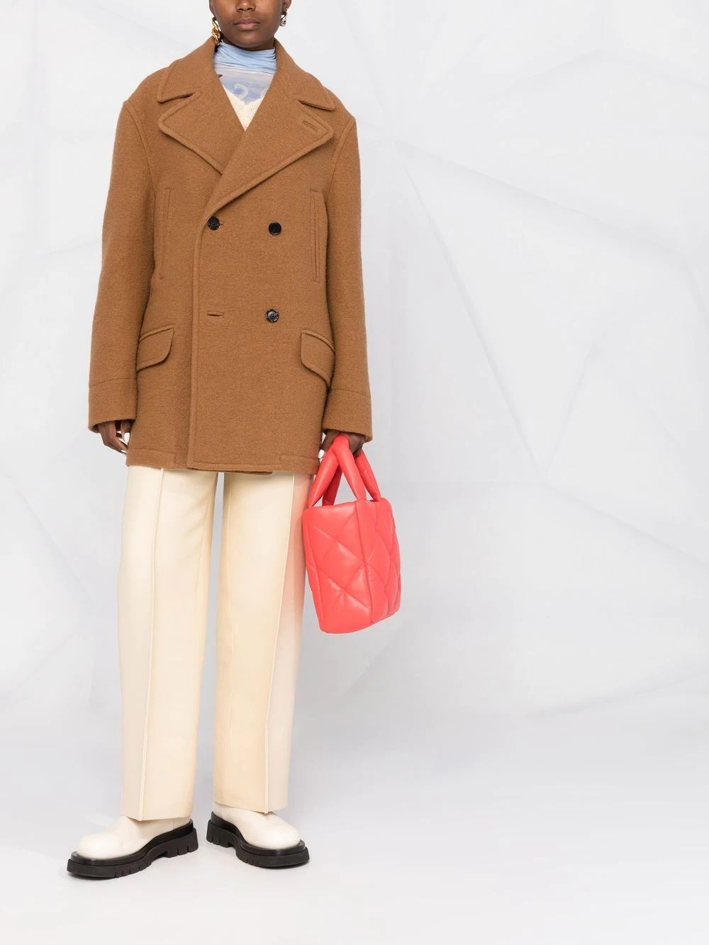 double-breasted short coat - 2