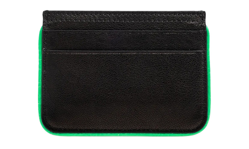 BALENCIAGA Biker Card Holder Bag "Black / Vivid Green" 867048 2ACF2 1038 outlook
