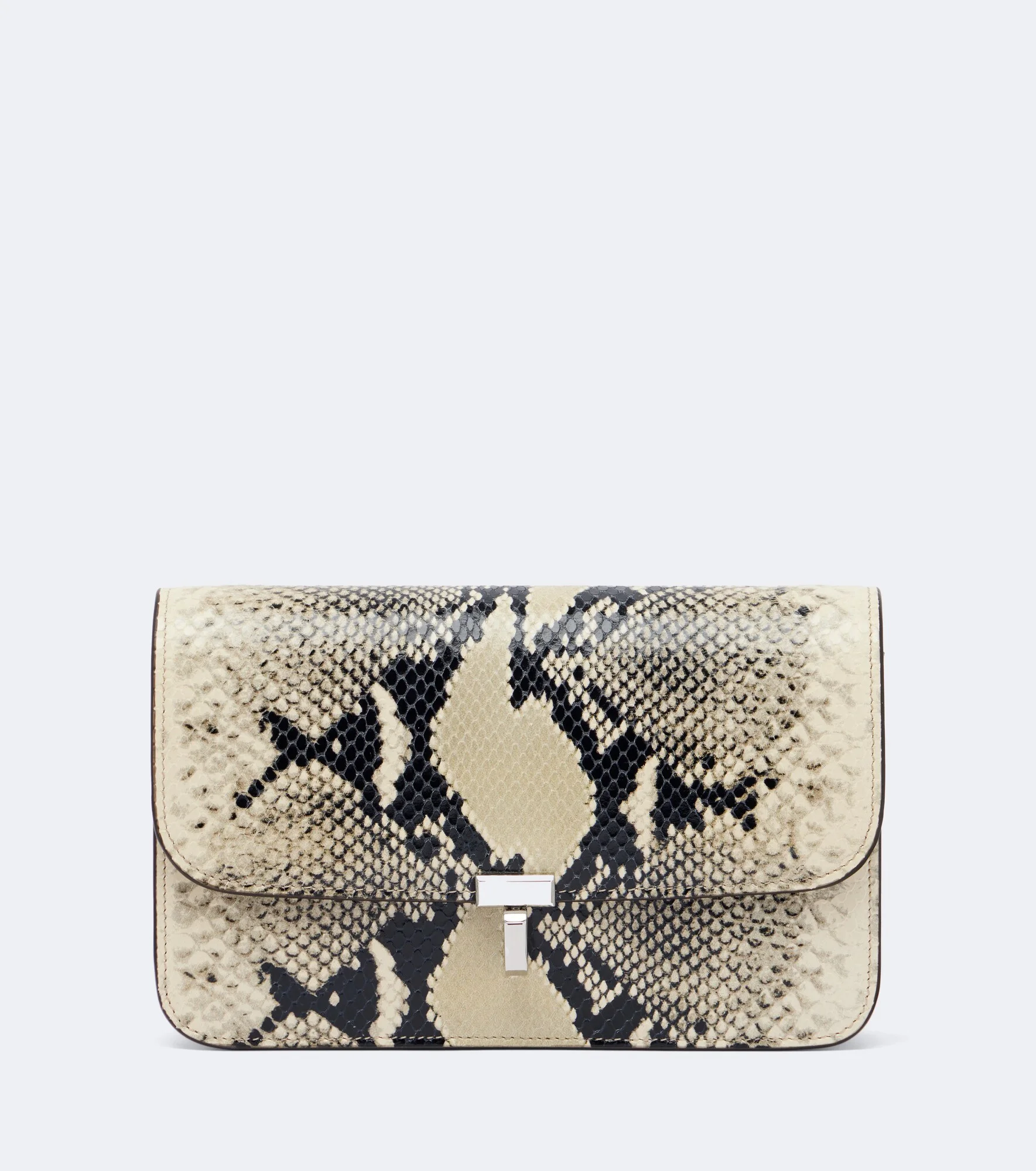 T-Lock snake-effect leather crossbody bag - 1