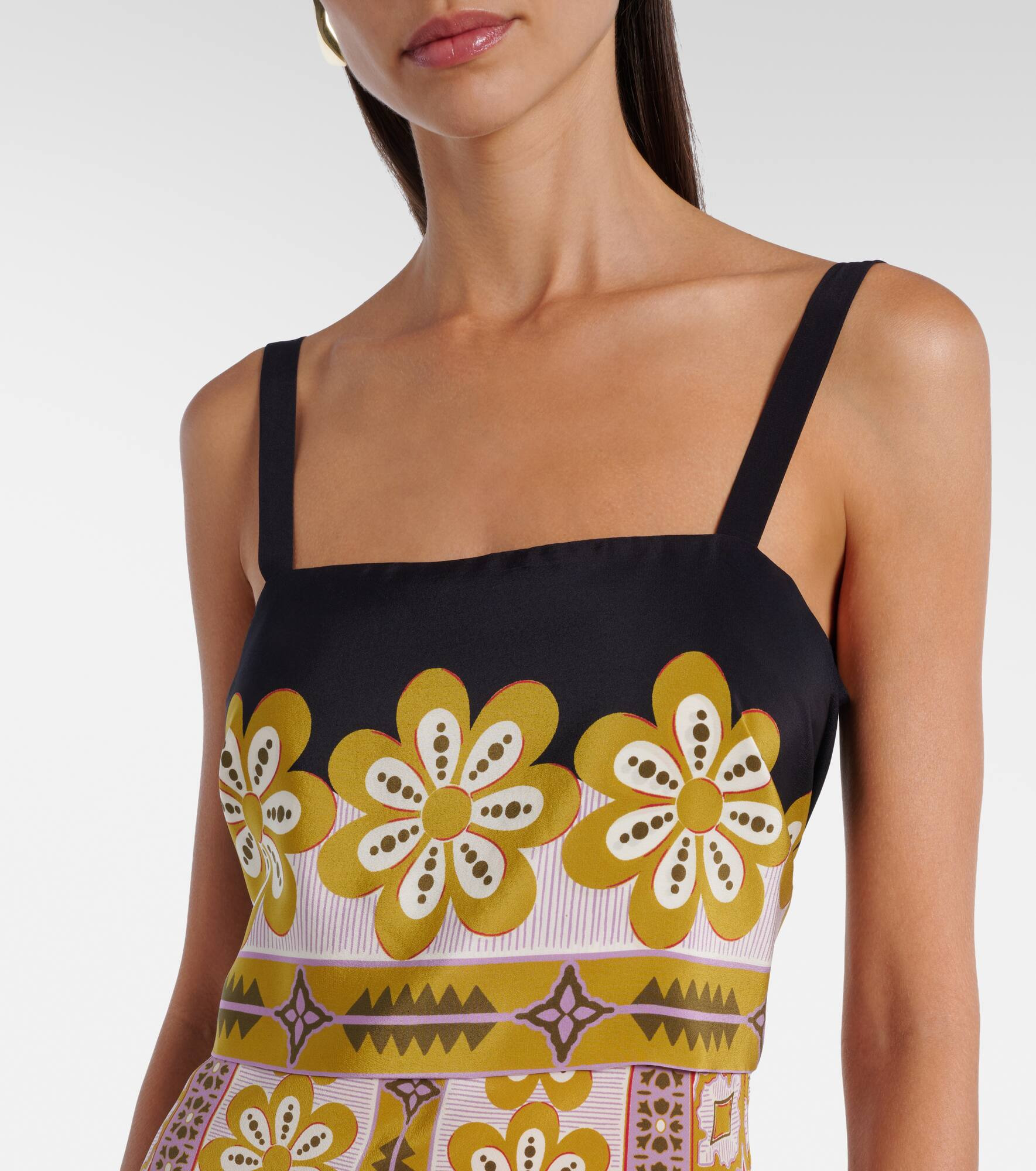 Printed silk crêpe de chine maxi dress - 4