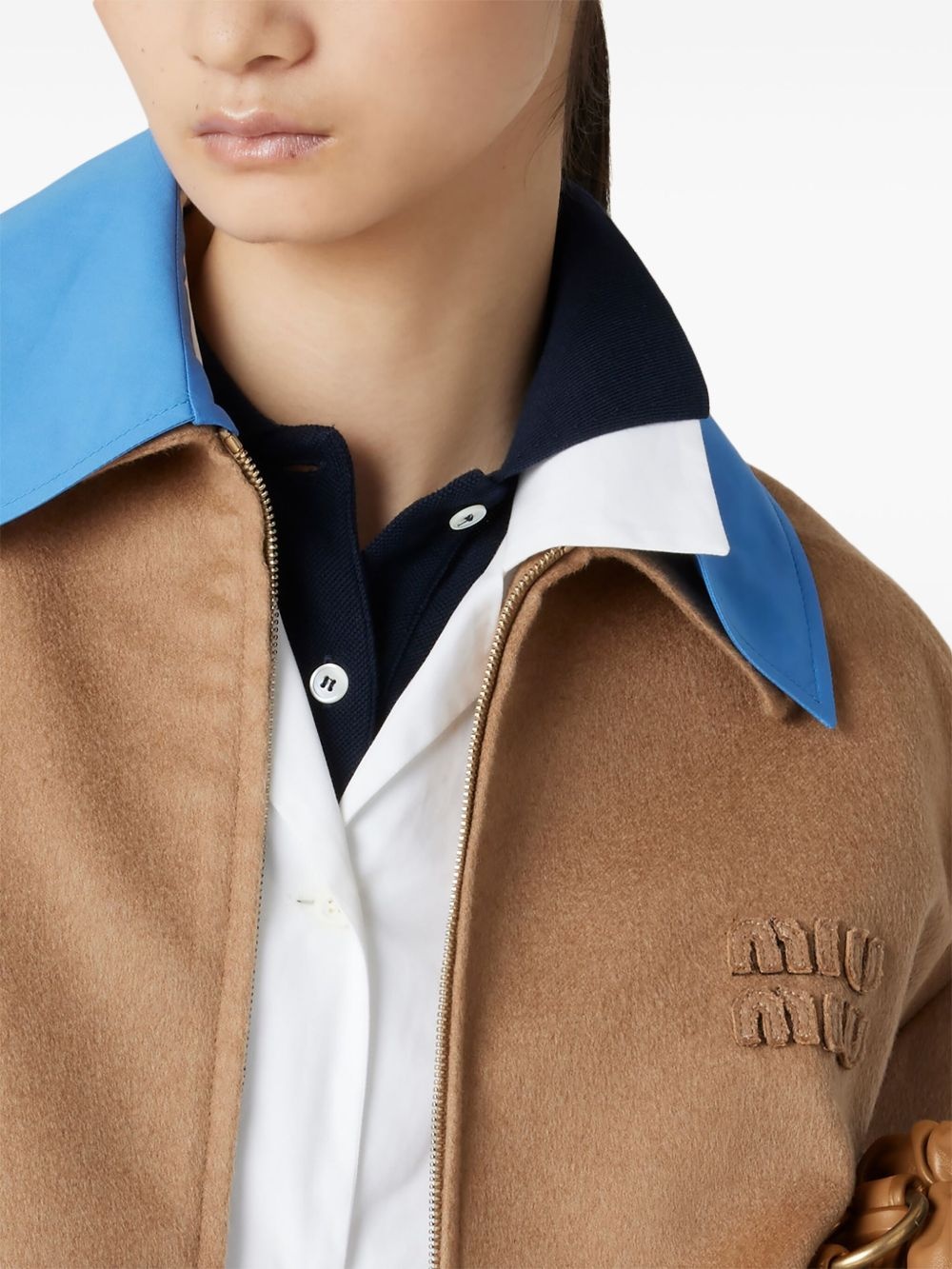 logo-appliqué bomber jacket - 4
