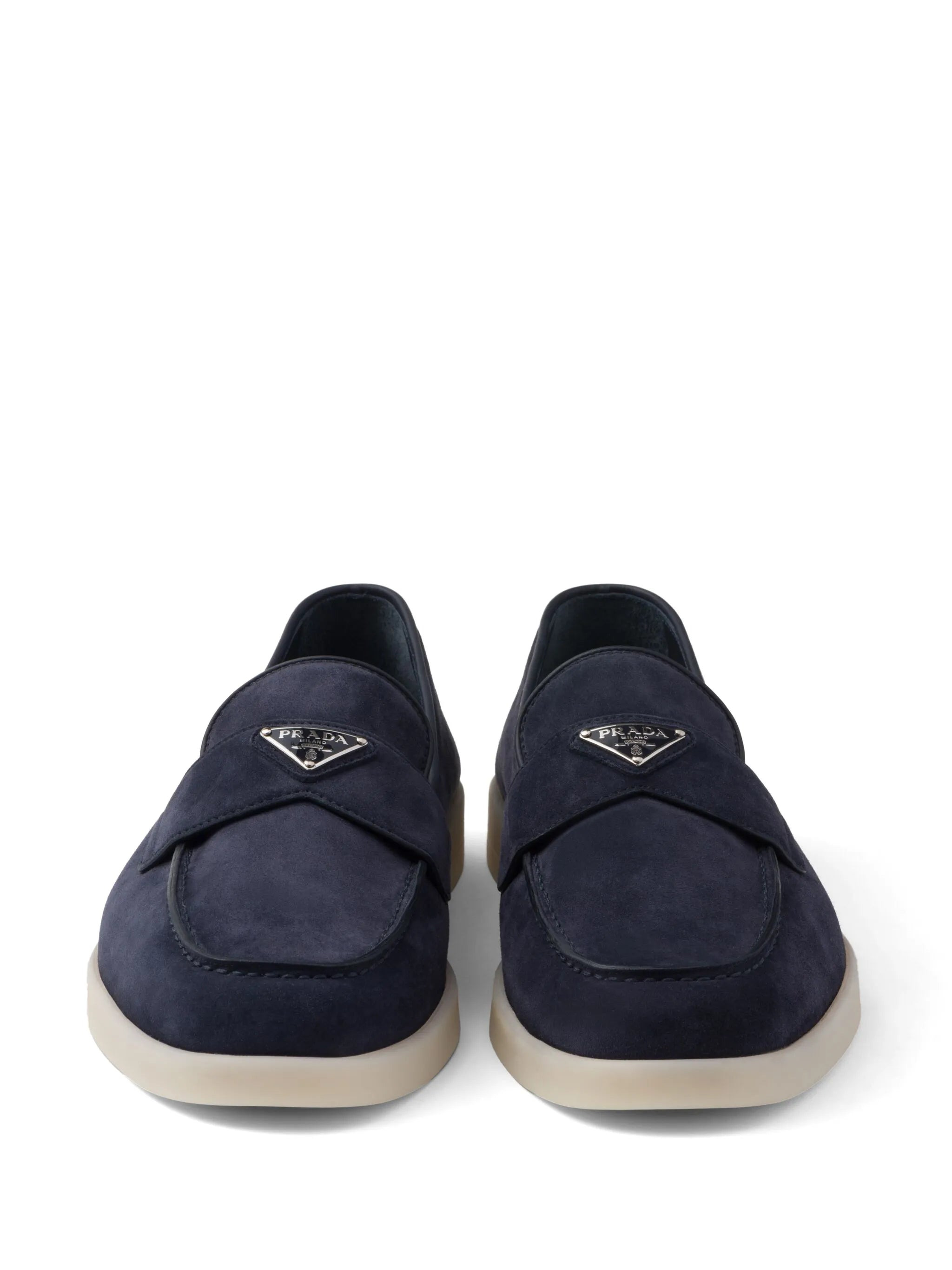 Triangle-logo Suede Loafers - 3