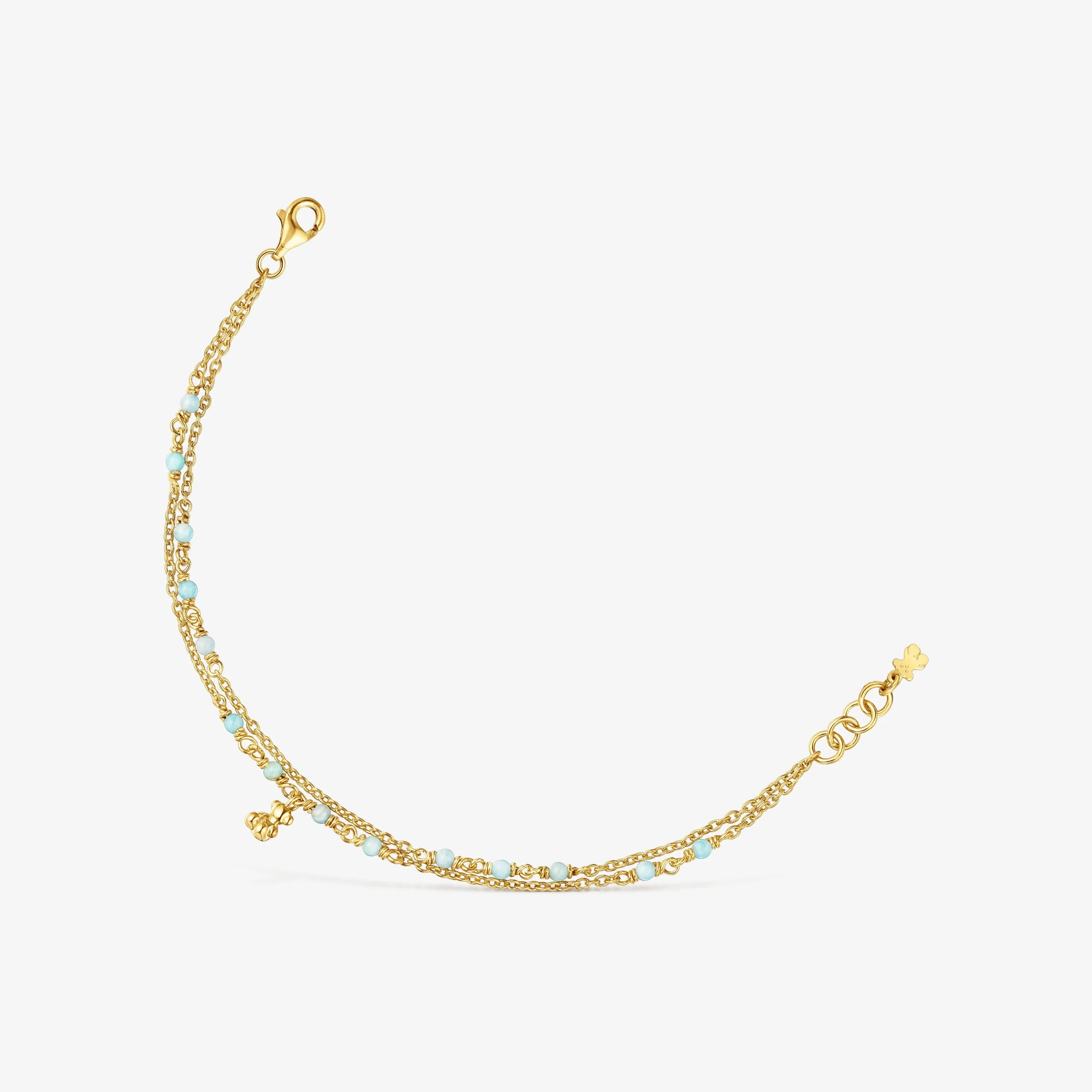 Silver vermeil and amazonite Bracelet Bold Bear - 1