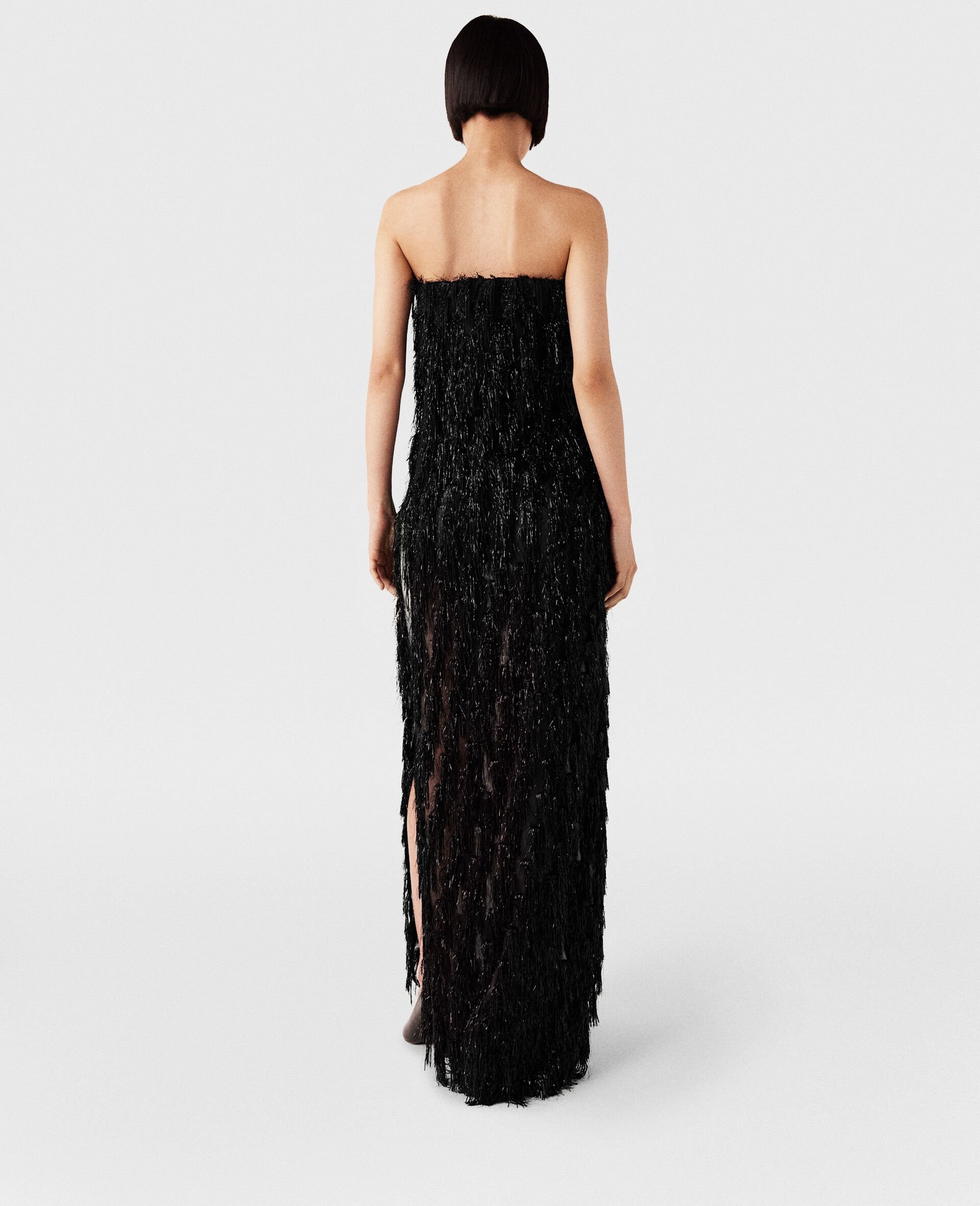 Sleeveless Glitter Tassel Maxi Dress - 5