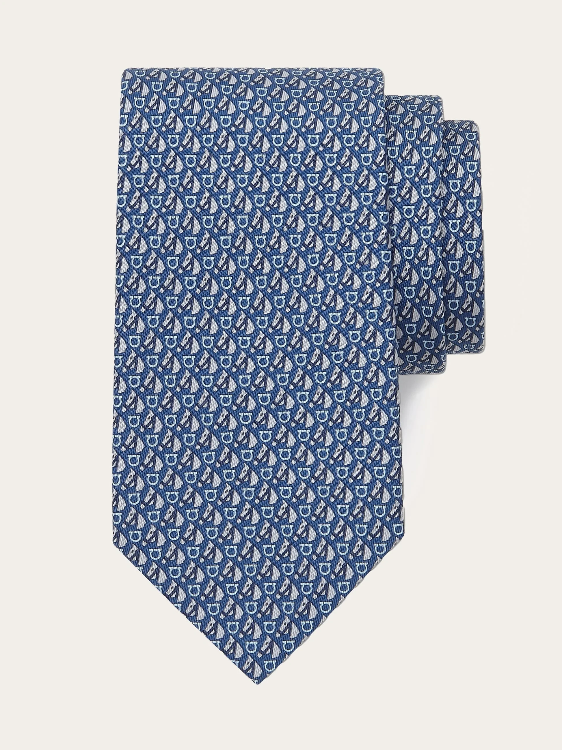 Equestrian print silk tie - 1