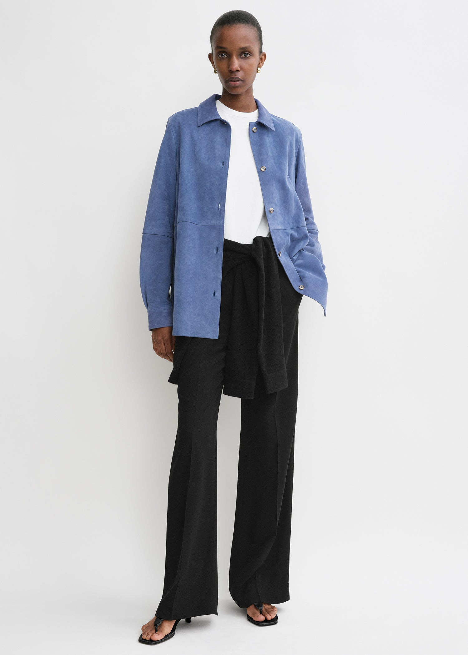 Soft suede shirt vibrant blue - 2