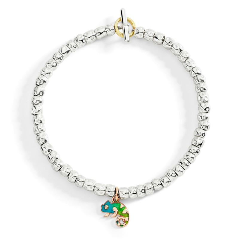 ROSE GOLD & ENAMEL CHAMELEON CHARM 3