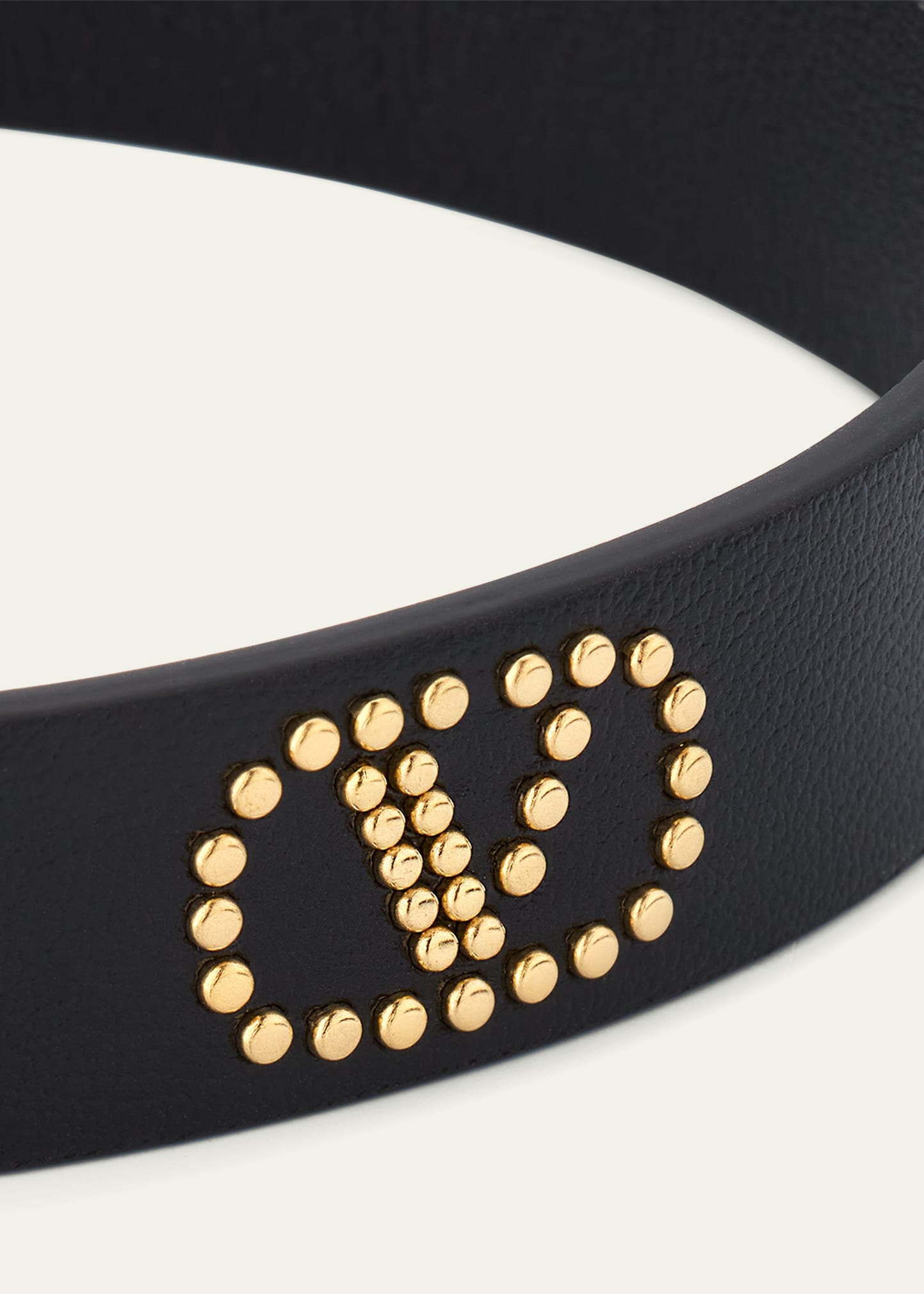Studded VLOGO Signature Leather Choker - 3