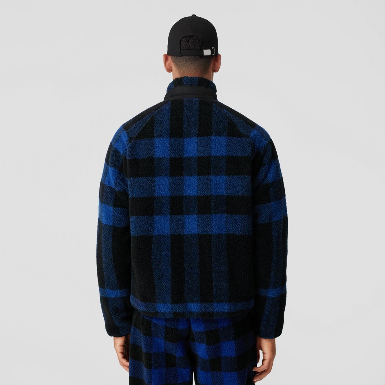 Exploded Check Fleece Funnel Neck Jacket - 4