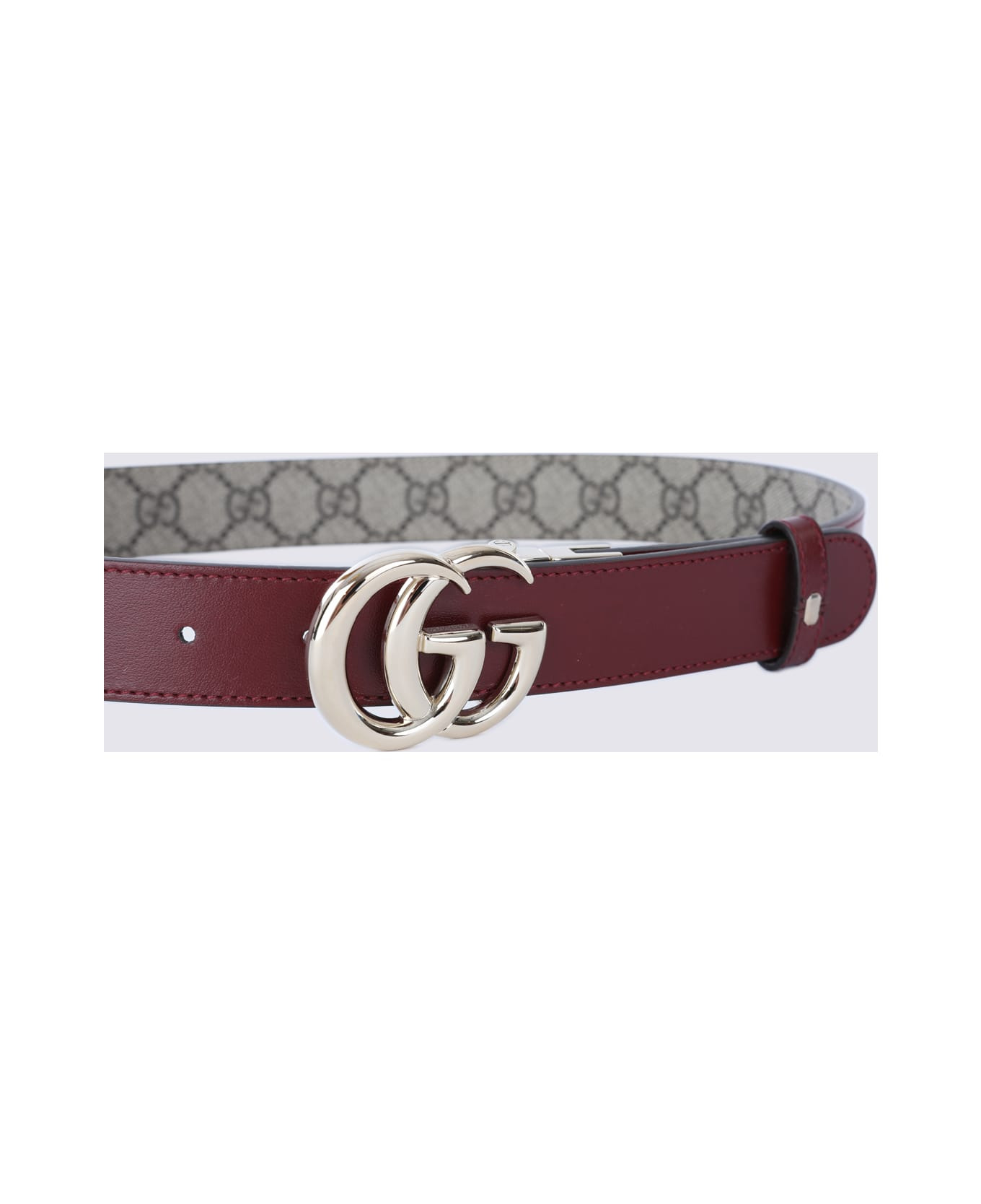 Brown And Red Ancora Gg Marmont Belt - 2