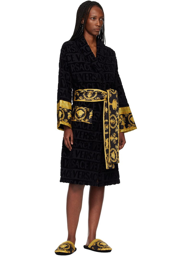 VERSACE Black 'I Heart Baroque' Bathrobe outlook