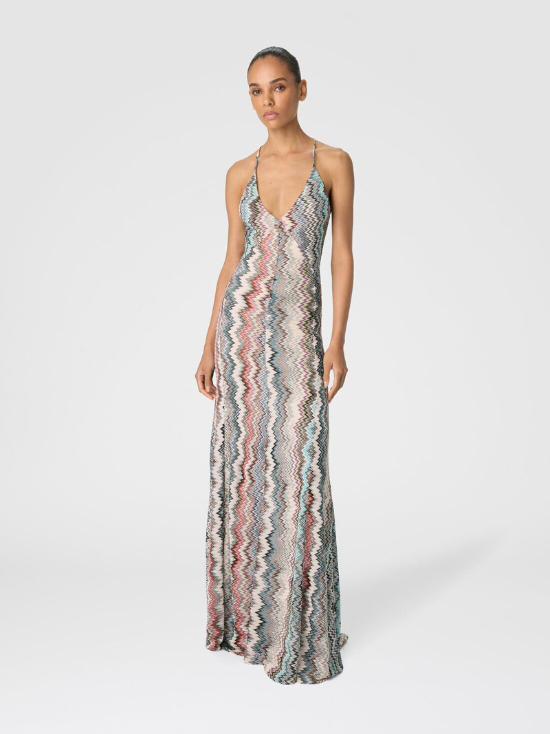 Missoni Long V-Neck Dress with Snake Pattern outlook