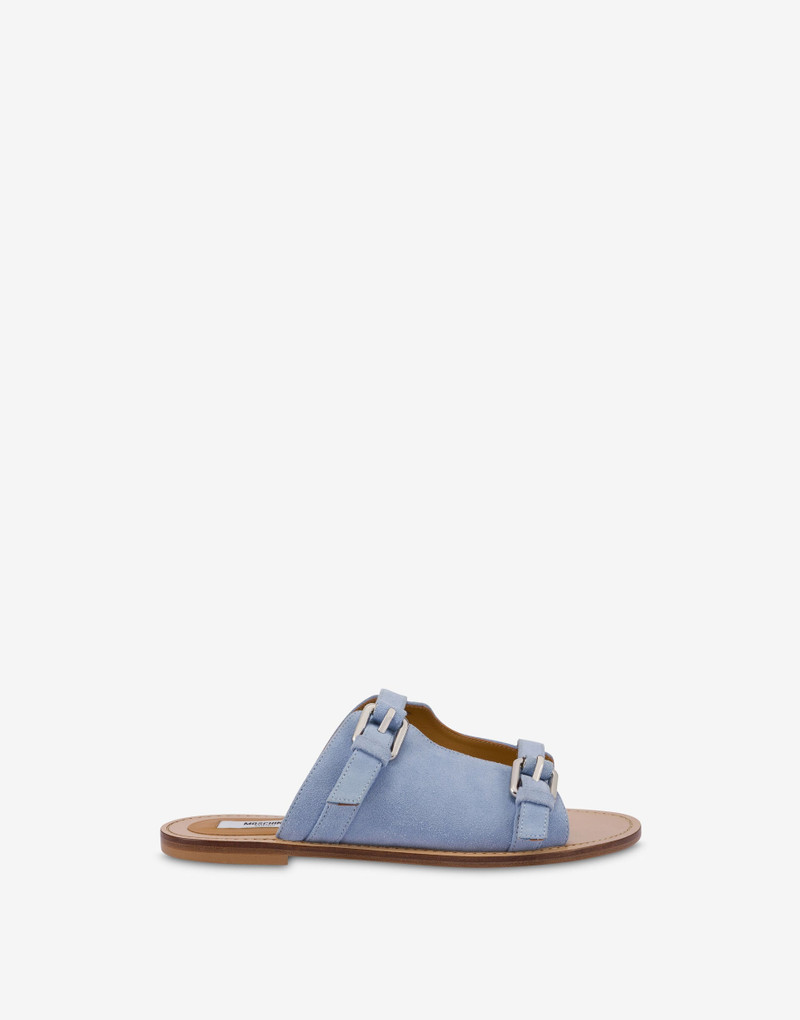 FLAT MOSCHINO BUCKLE SANDALS 1
