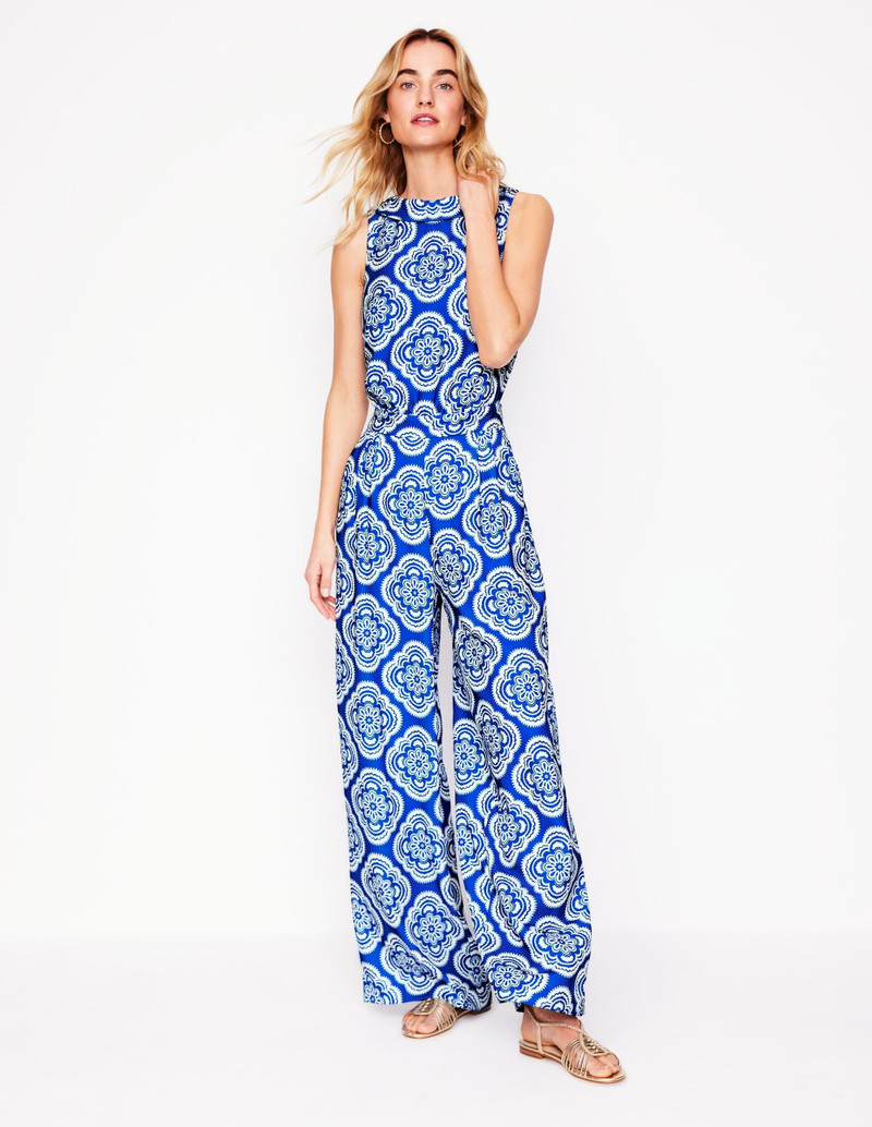 Clarissa Jumpsuit-Gallery Blue, Botanic Blush 2