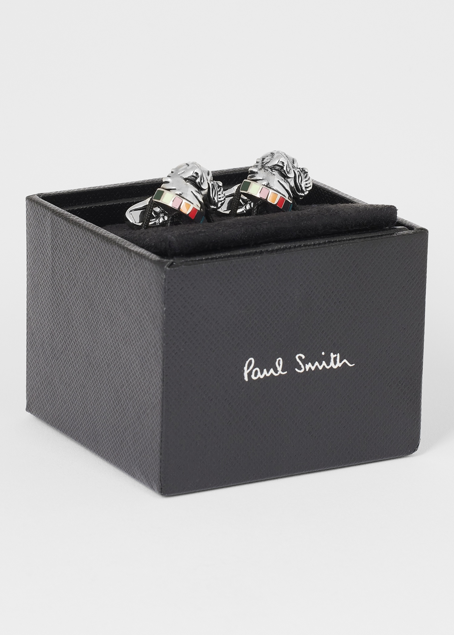 Silver 'Artist Stripe' Dog Cufflinks - 3