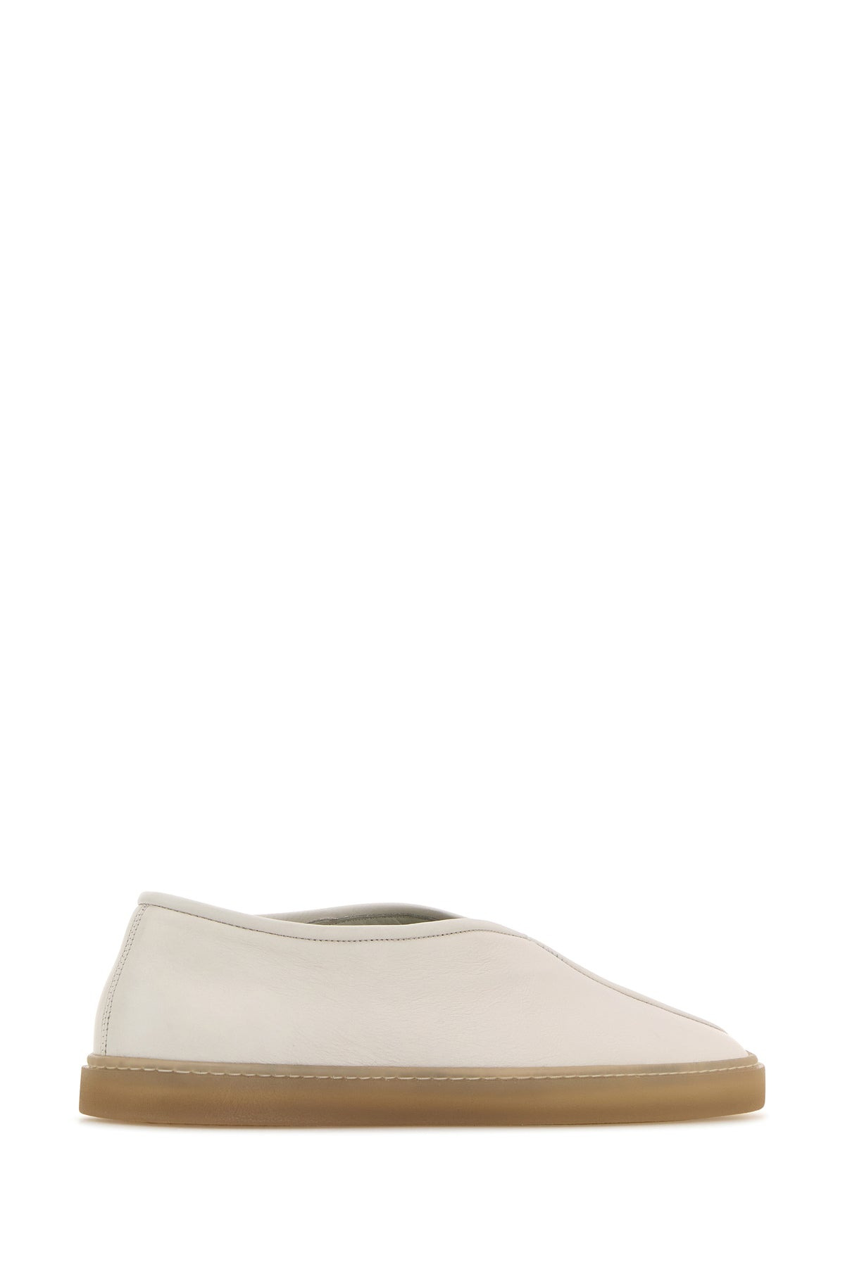 White leather Linoleum slip ons - 3