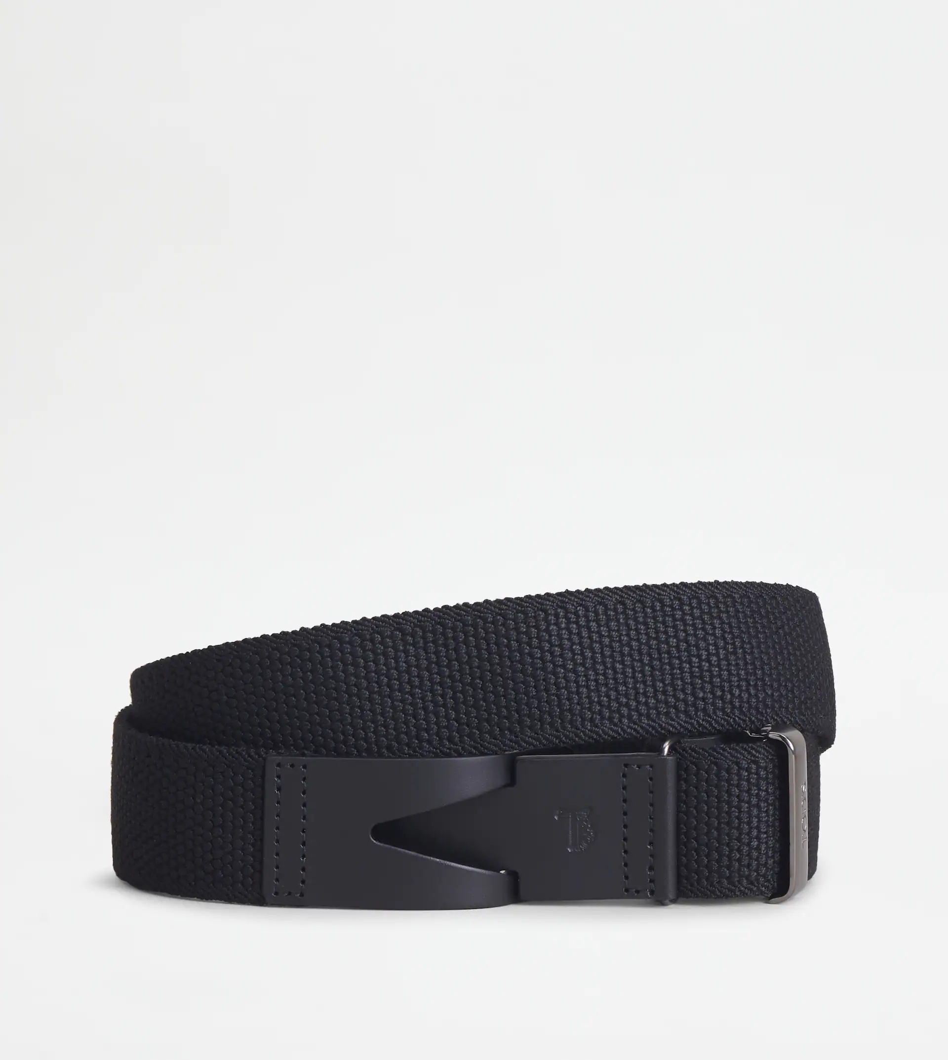 BELT IN CANVAS AND LEATHER - BLACK - 1