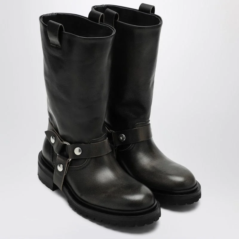 Golden Goose Kurt Boots In Black Leather With Buckle Women - 1