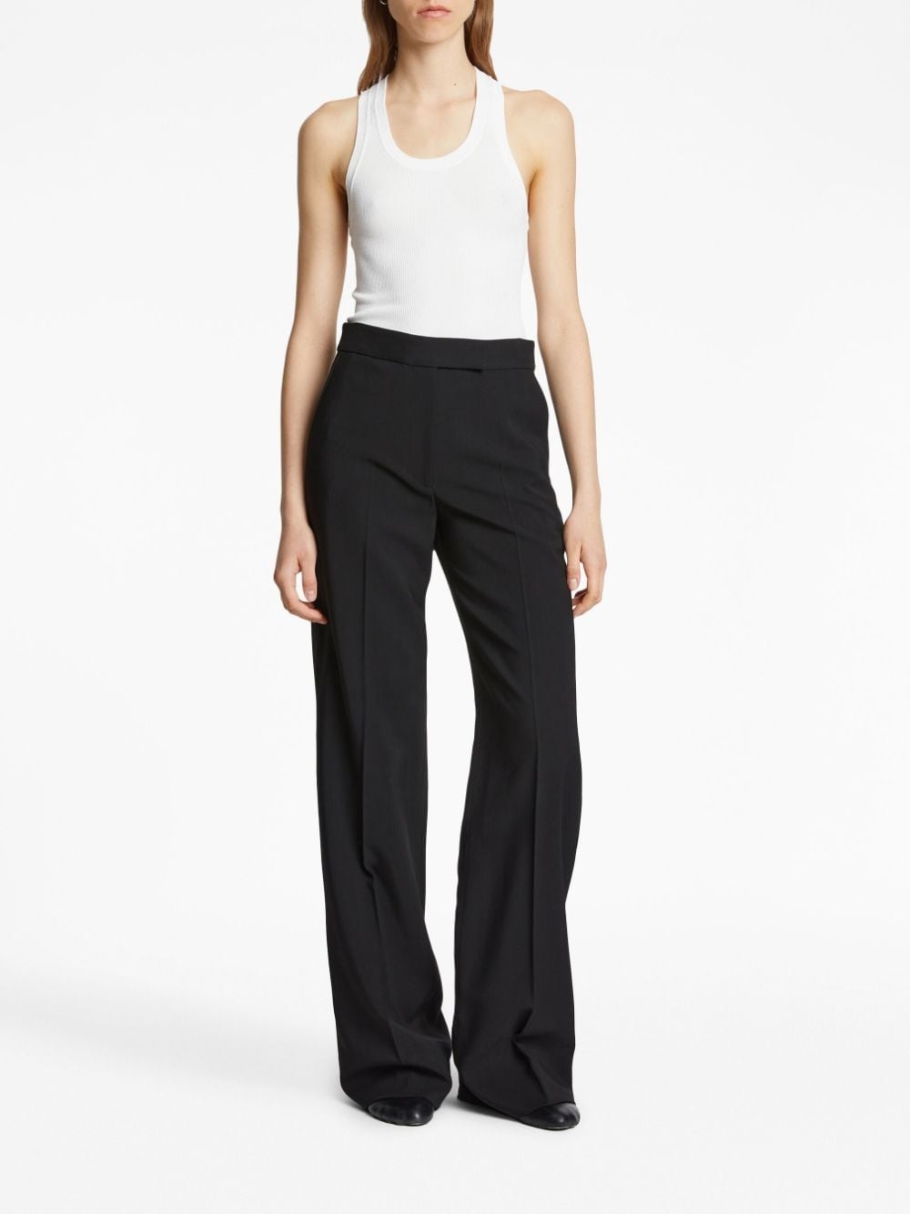crepe pressed-crease tailored trousers - 2