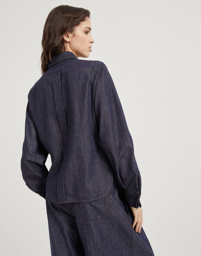 Brunello Cucinelli No-fade denim shirt with monili outlook