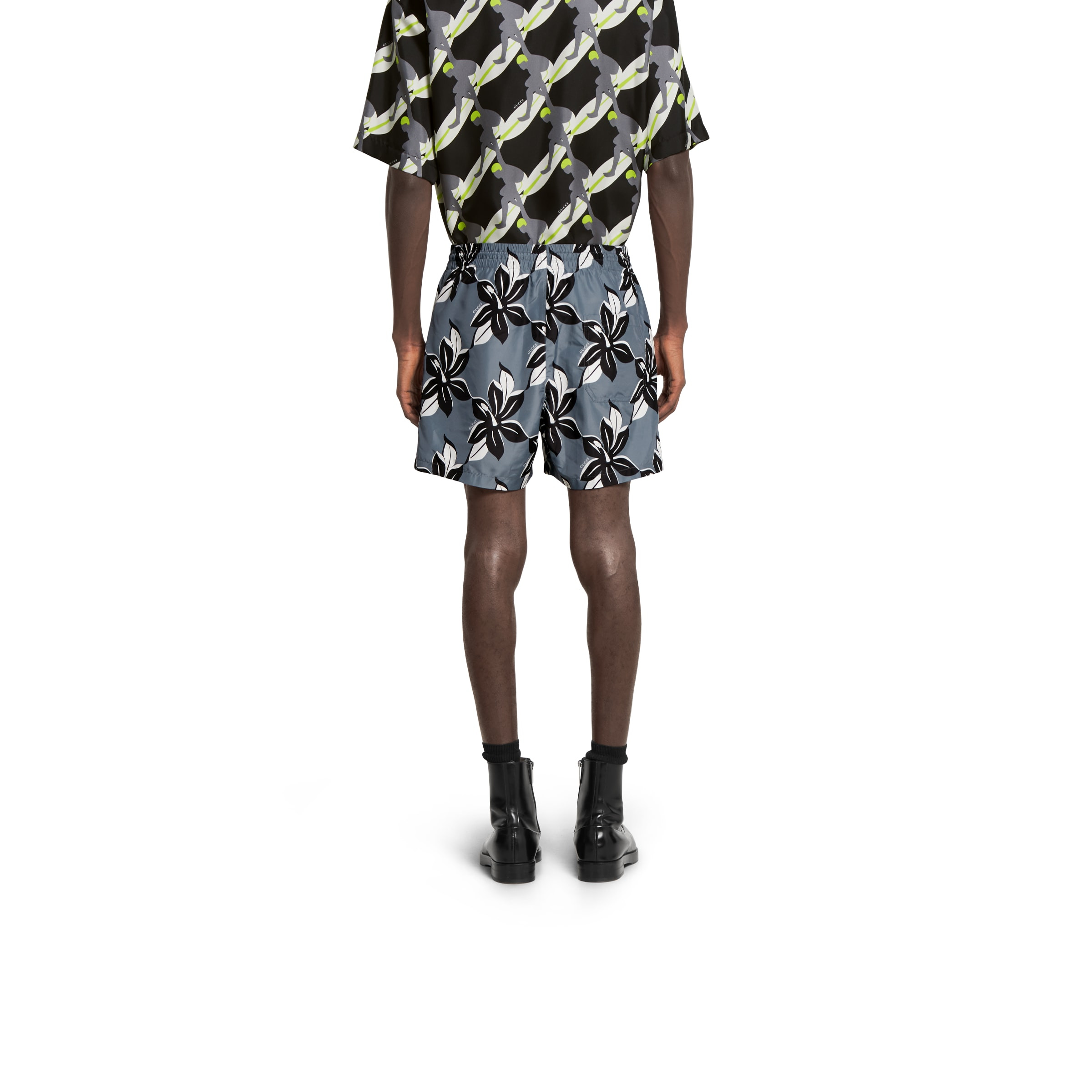Printed technical poplin swim short - 4