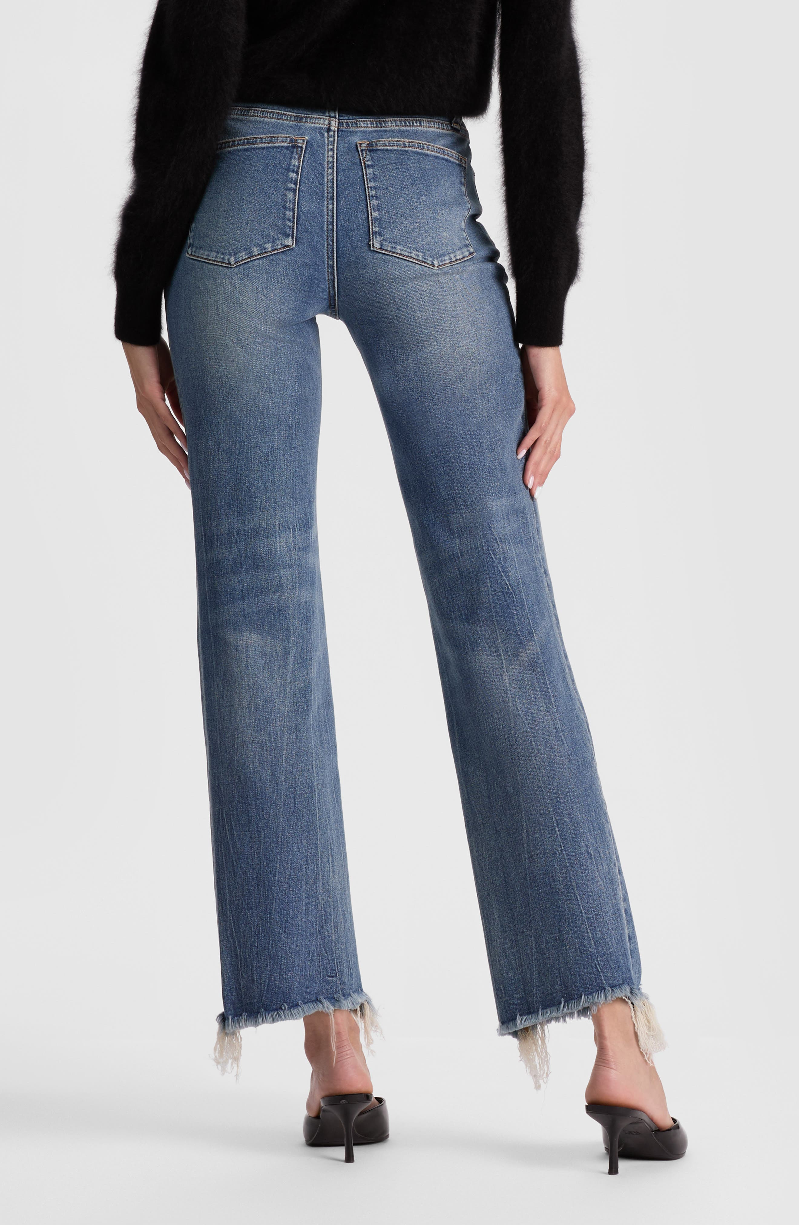 Alice + Olivia Fierce Slim Straight Leg Jeans in Brooklyn Blue at Nordstrom - 2