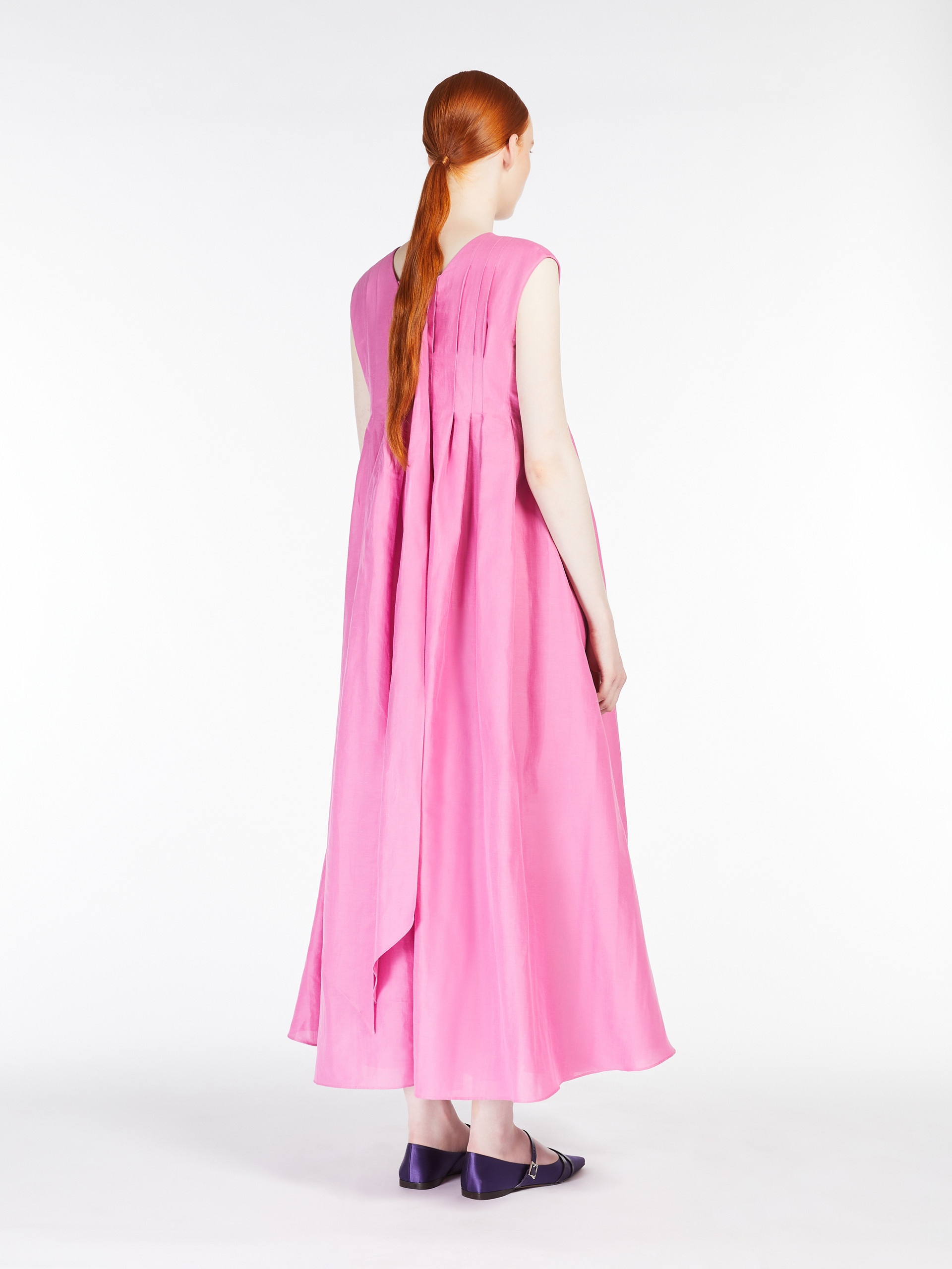 PIEGA Pleated cotton and ramie dress - 4