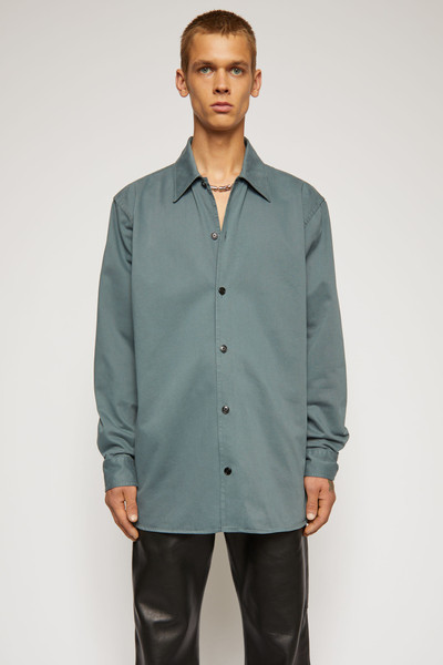 Acne Studios Boxy-fit cotton twill shirt dusty green outlook