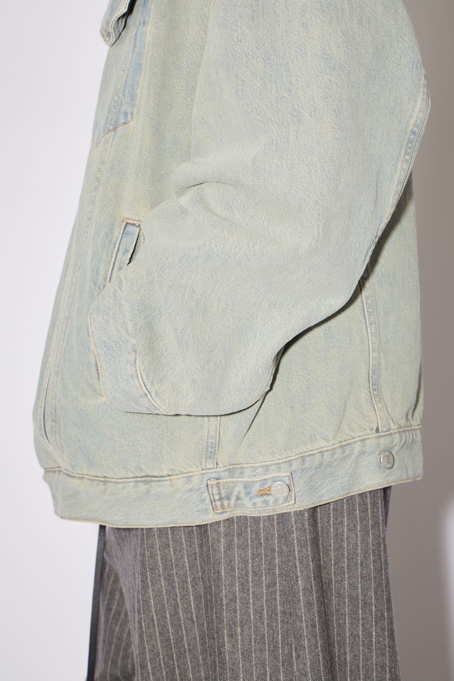 Oversized denim jacket - Green/beige - 5