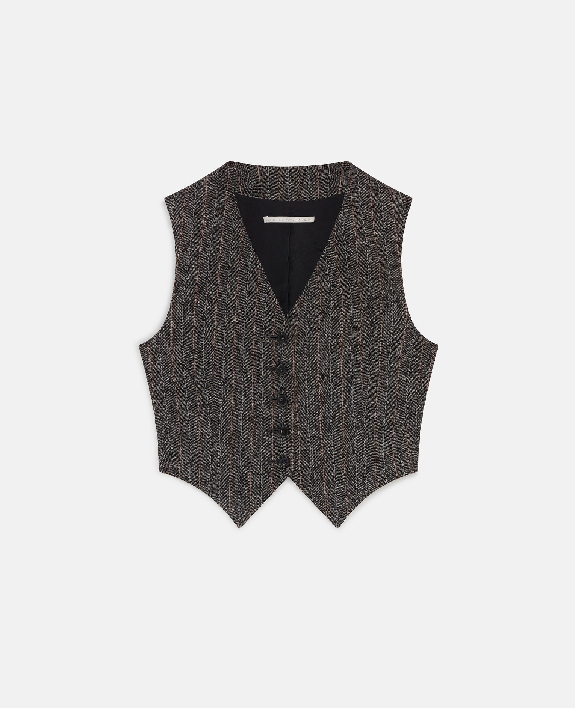 Cropped wool waistcoat