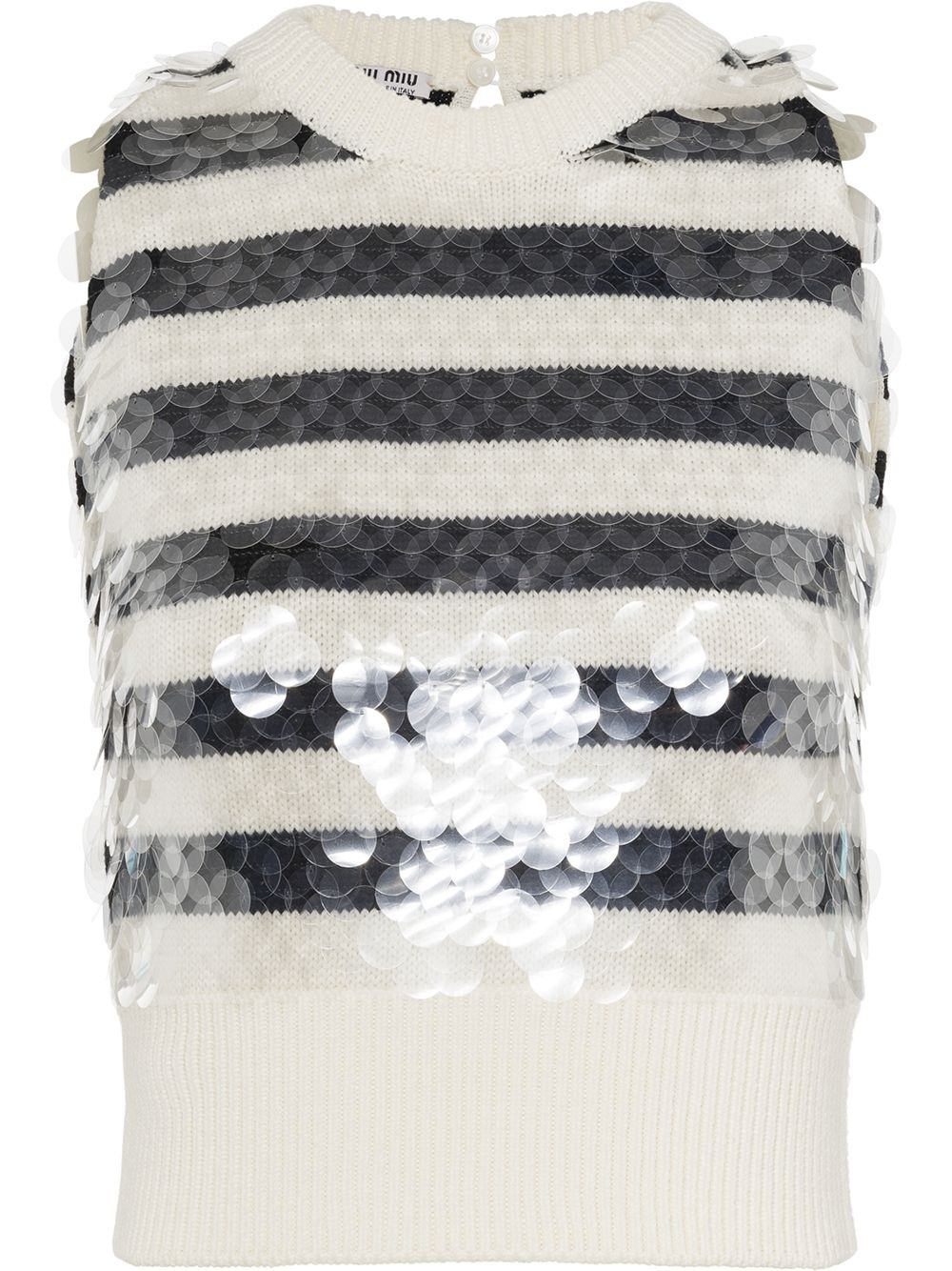 sequin striped sweater vest - 1