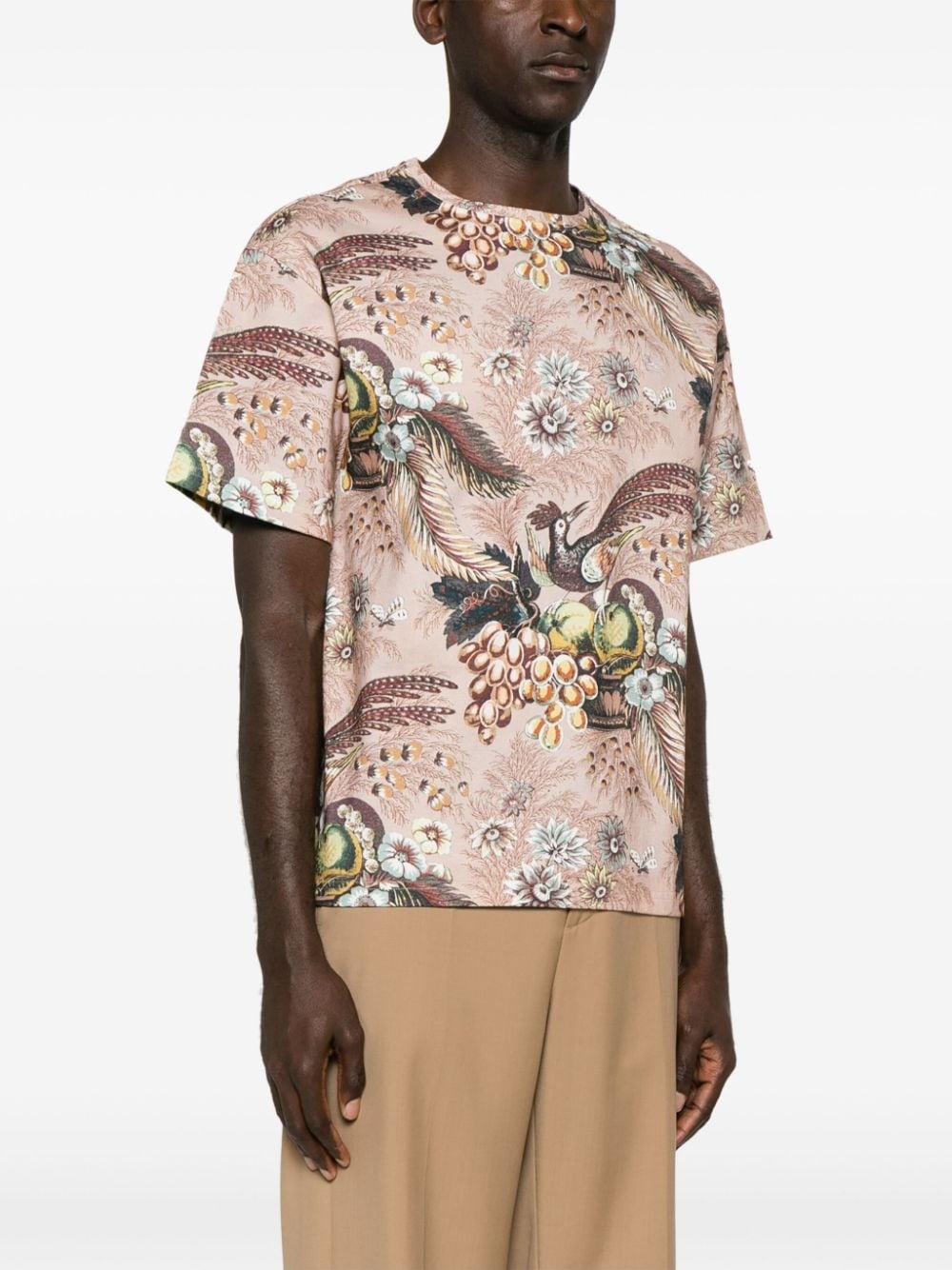 botanical-print cotton T-shirt - 3