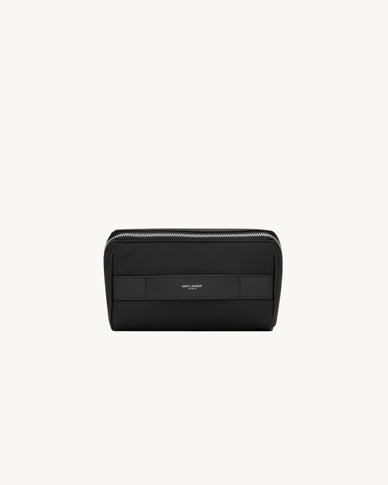 SAINT LAURENT PARIS CUBE TROUSSE IN ECONYL® REGENERATED NYLON 1