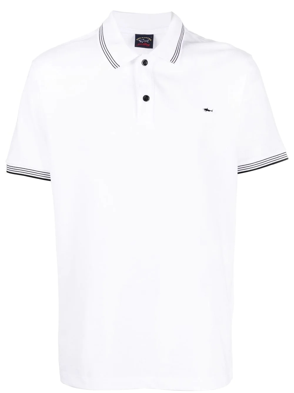 striped-trim polo shirt - 1