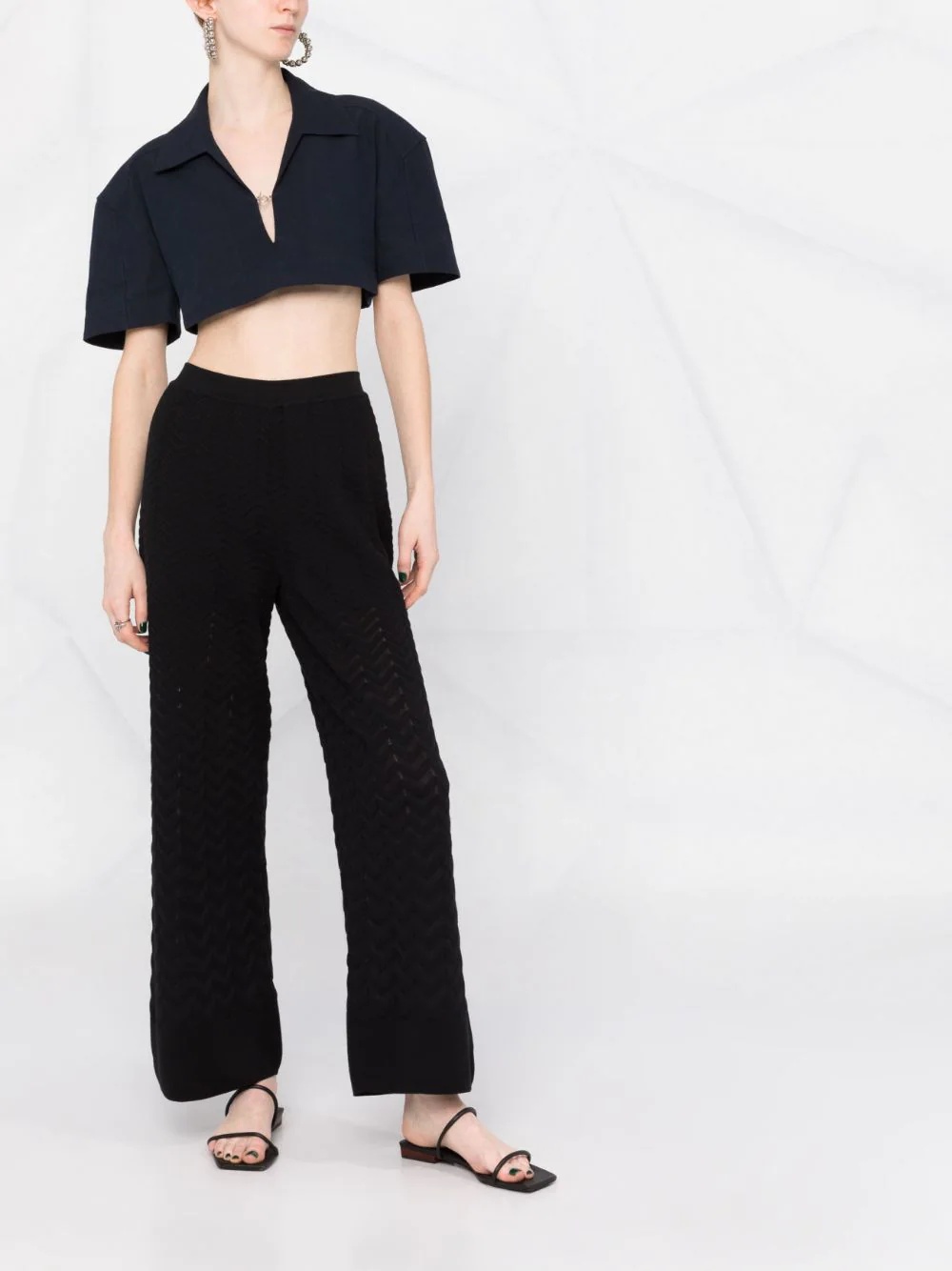 hemp-cotton cropped shirt - 2