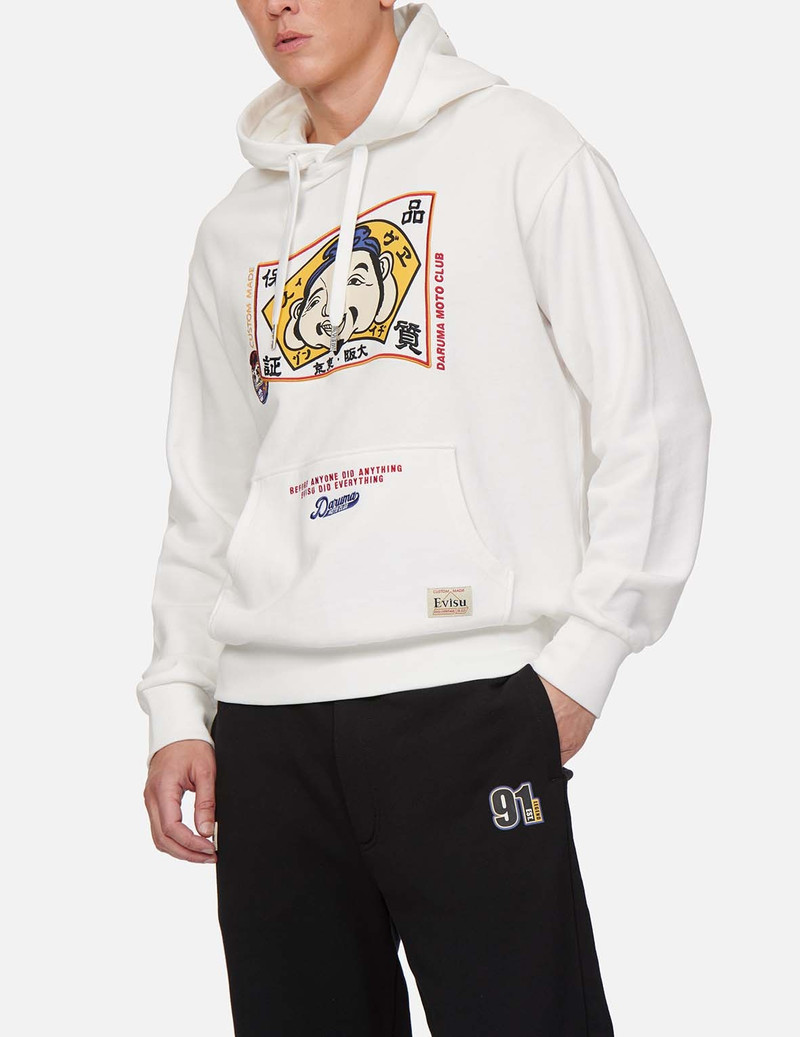 HOODED SWEATSHIRT WITH GODHEAD FLAG AND DARUMA EMBROIDERY 3