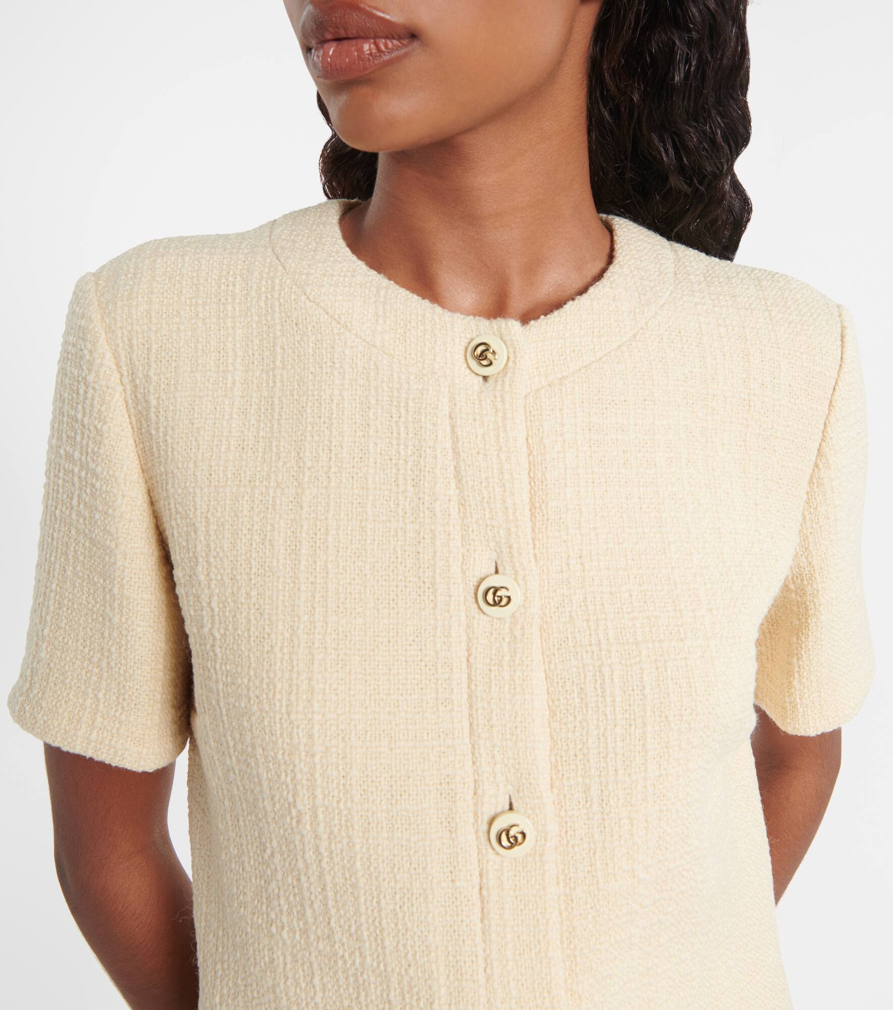 Double G wool-blend tweed minidress - 4