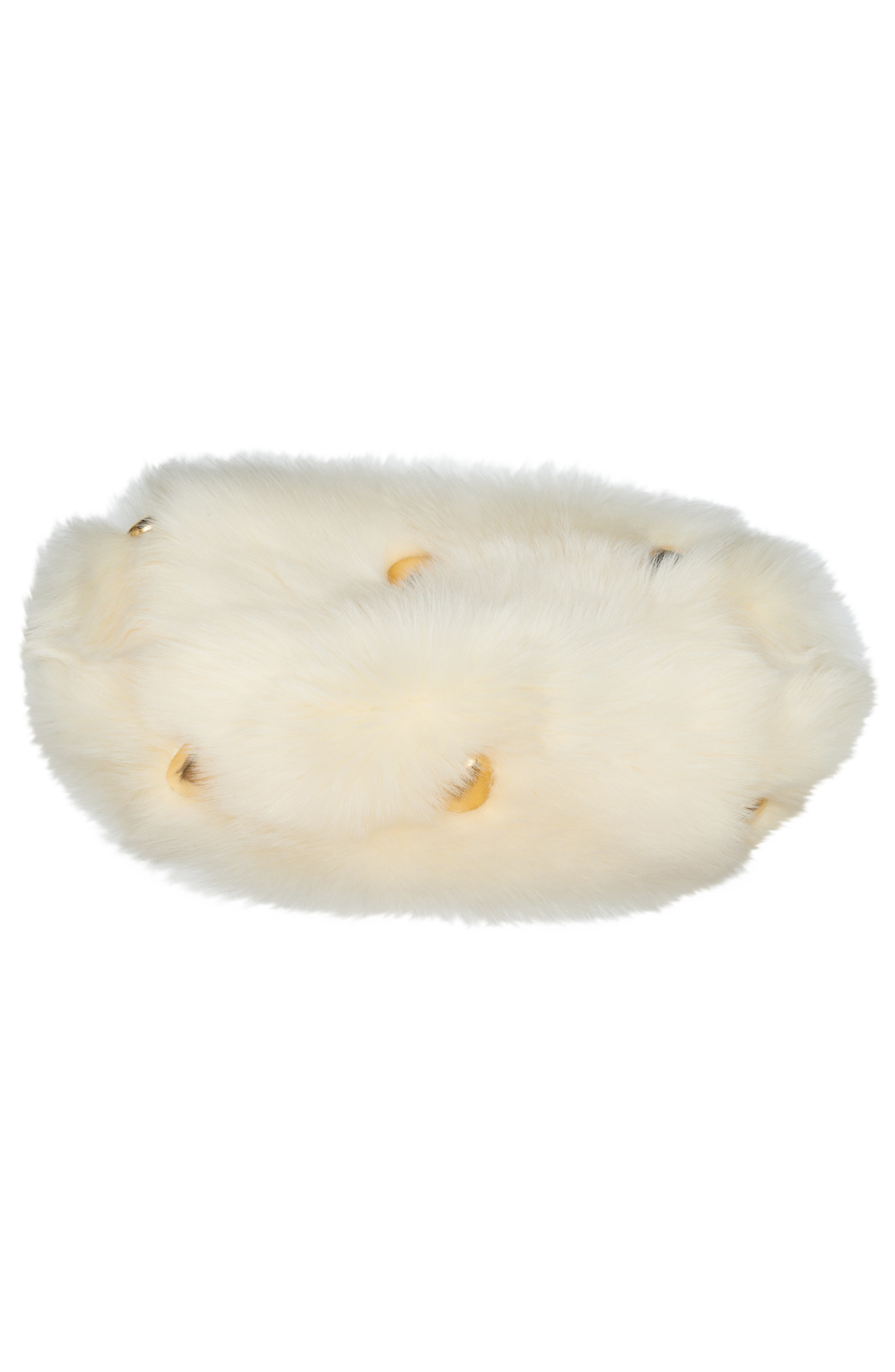 The Pouch Stud Embellished Genuine Shearling Clutch - 6