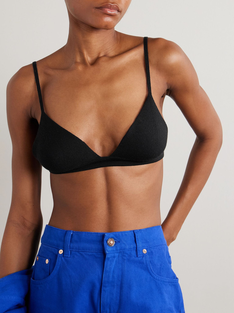 GABRIELA HEARST Chevier ribbed wool bralette Black outlook