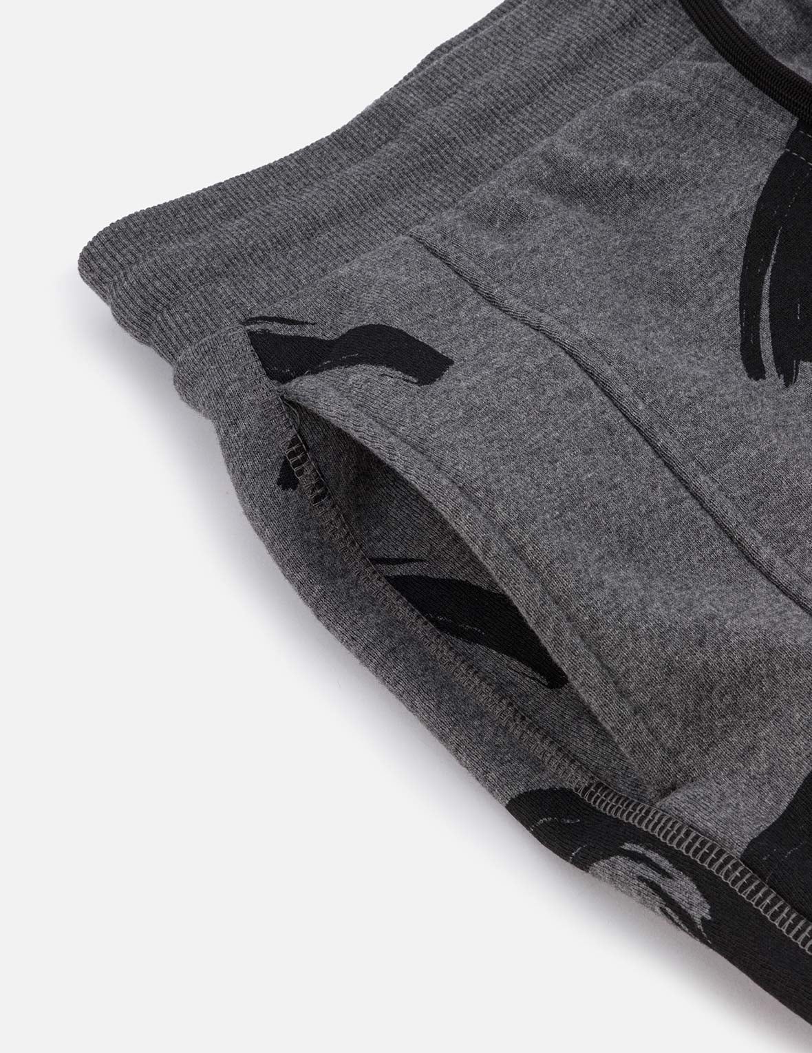 Allover Brushstroke Seagull and Logo Print Straight Fit Sweatpants - 8