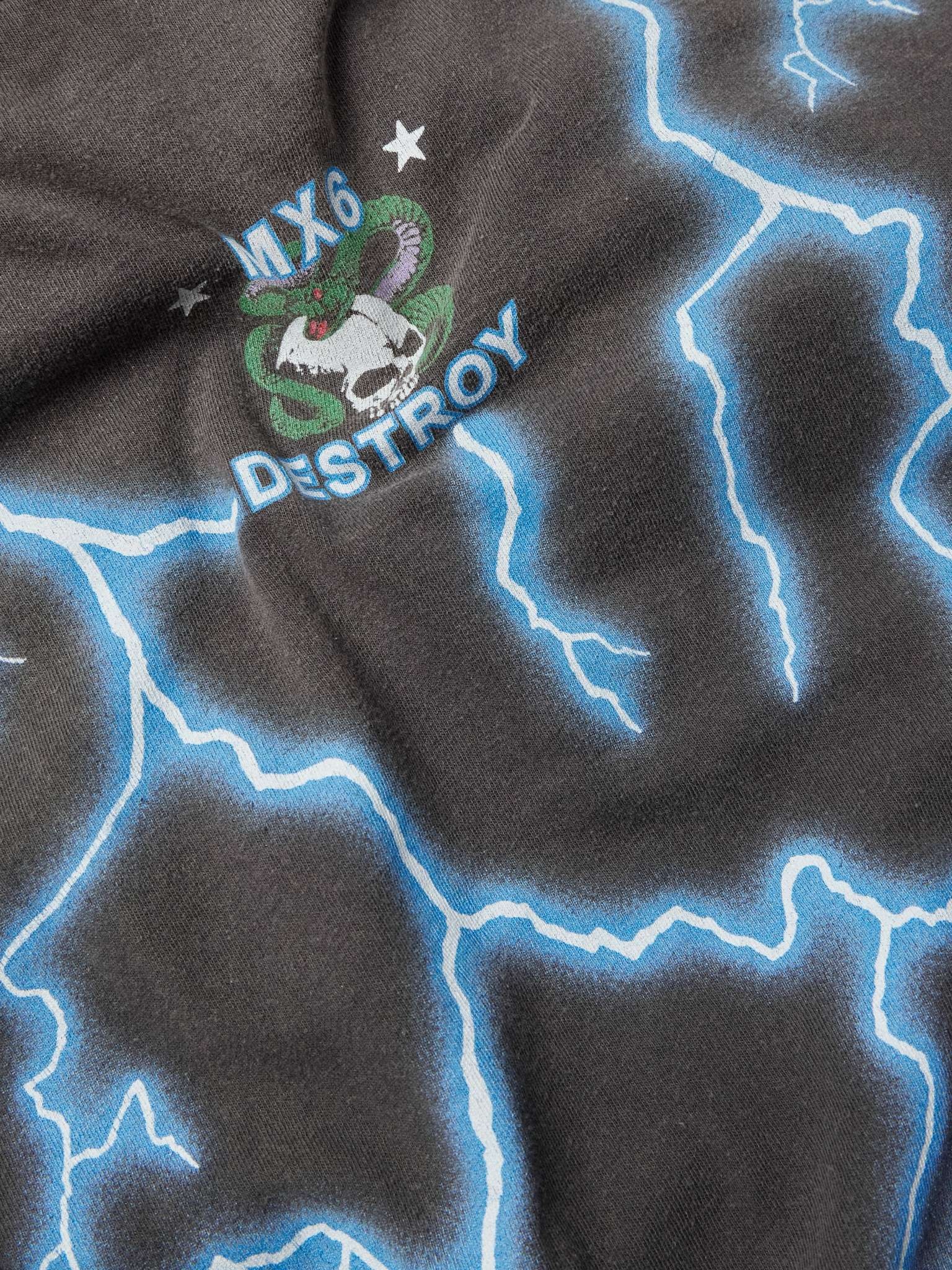 Skull & Thunderbolt Distressed Printed Cotton-Jersey T-Shirt - 3
