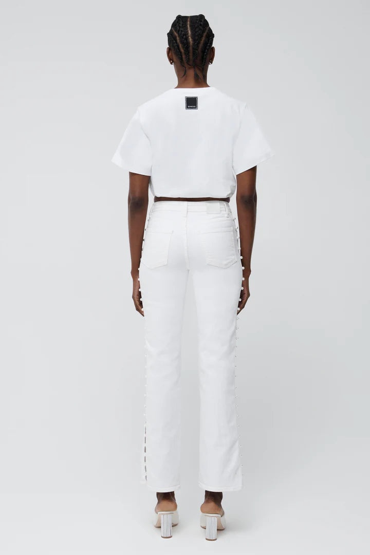 Jojo Short Sleeve Cropped T-Shirt White - 3