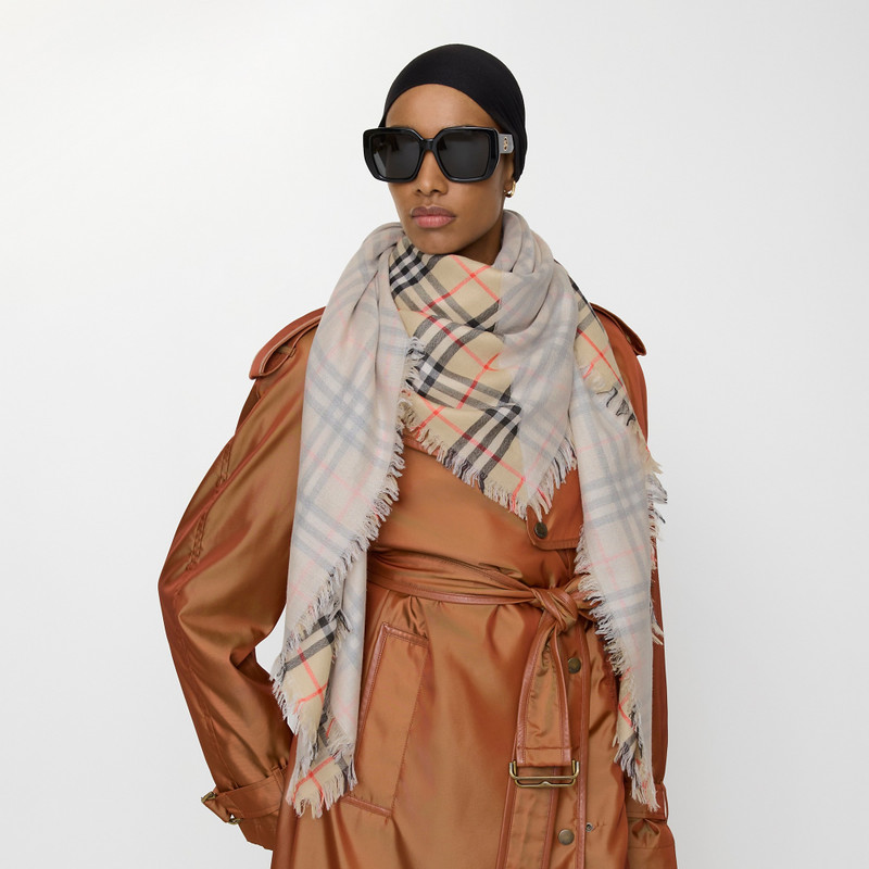 Burberry Check Wool Silk Scarf outlook