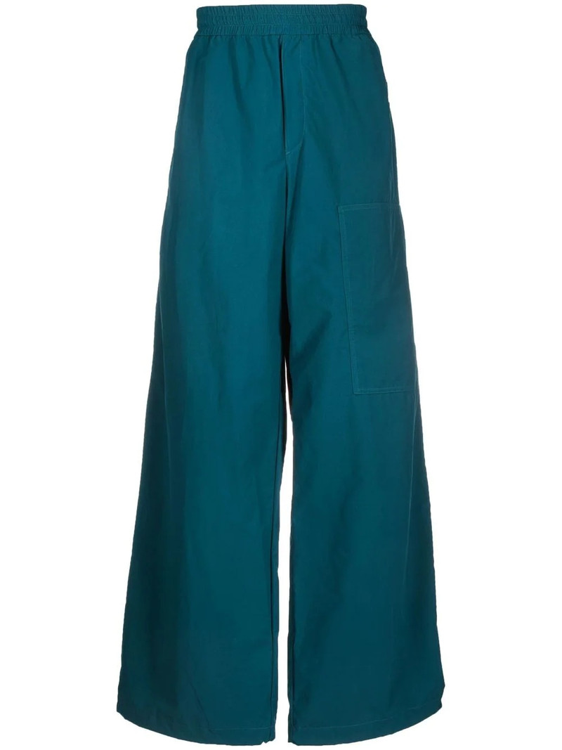 elasticated-waist wide-leg trousers 1