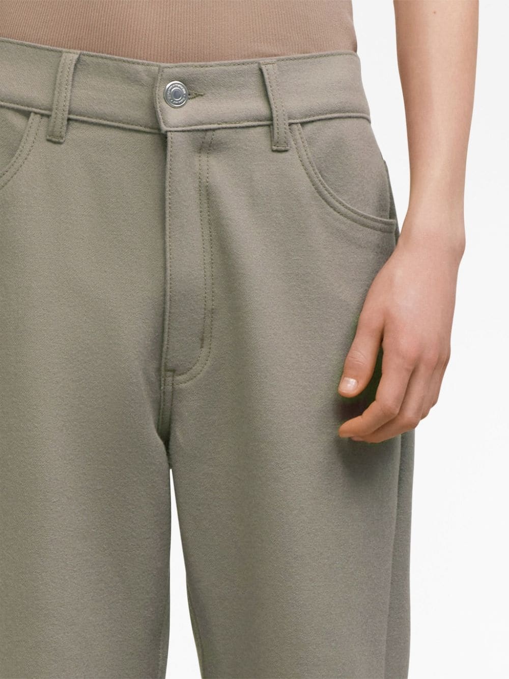 wool straight-leg trousers - 6