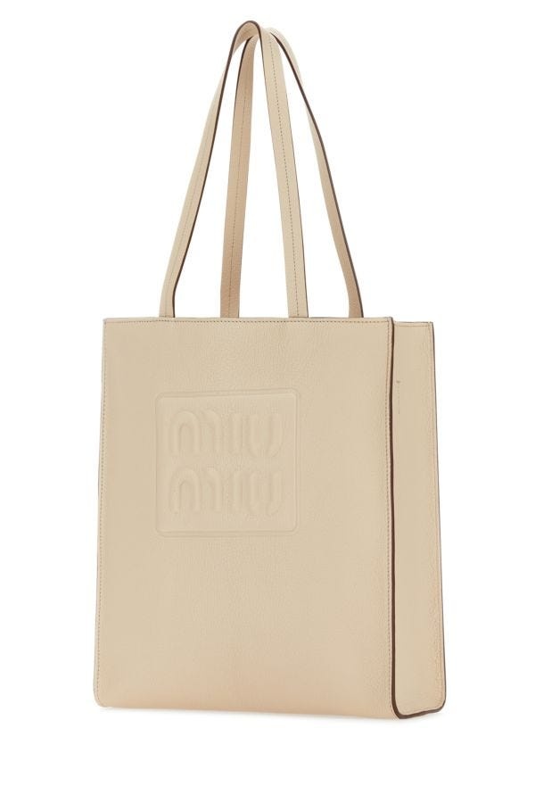Miu Miu Woman Sand Leather Shopping Bag - 2
