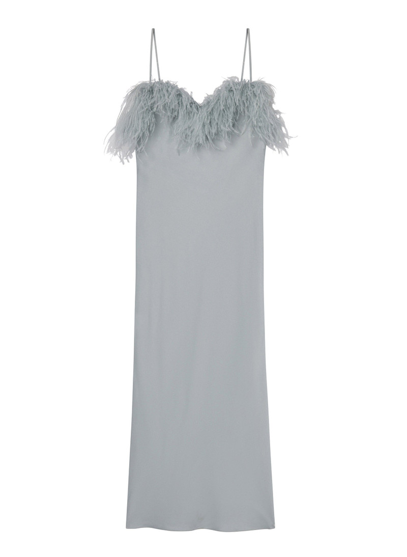 Odette Feather Trimmed Midi Dress 1
