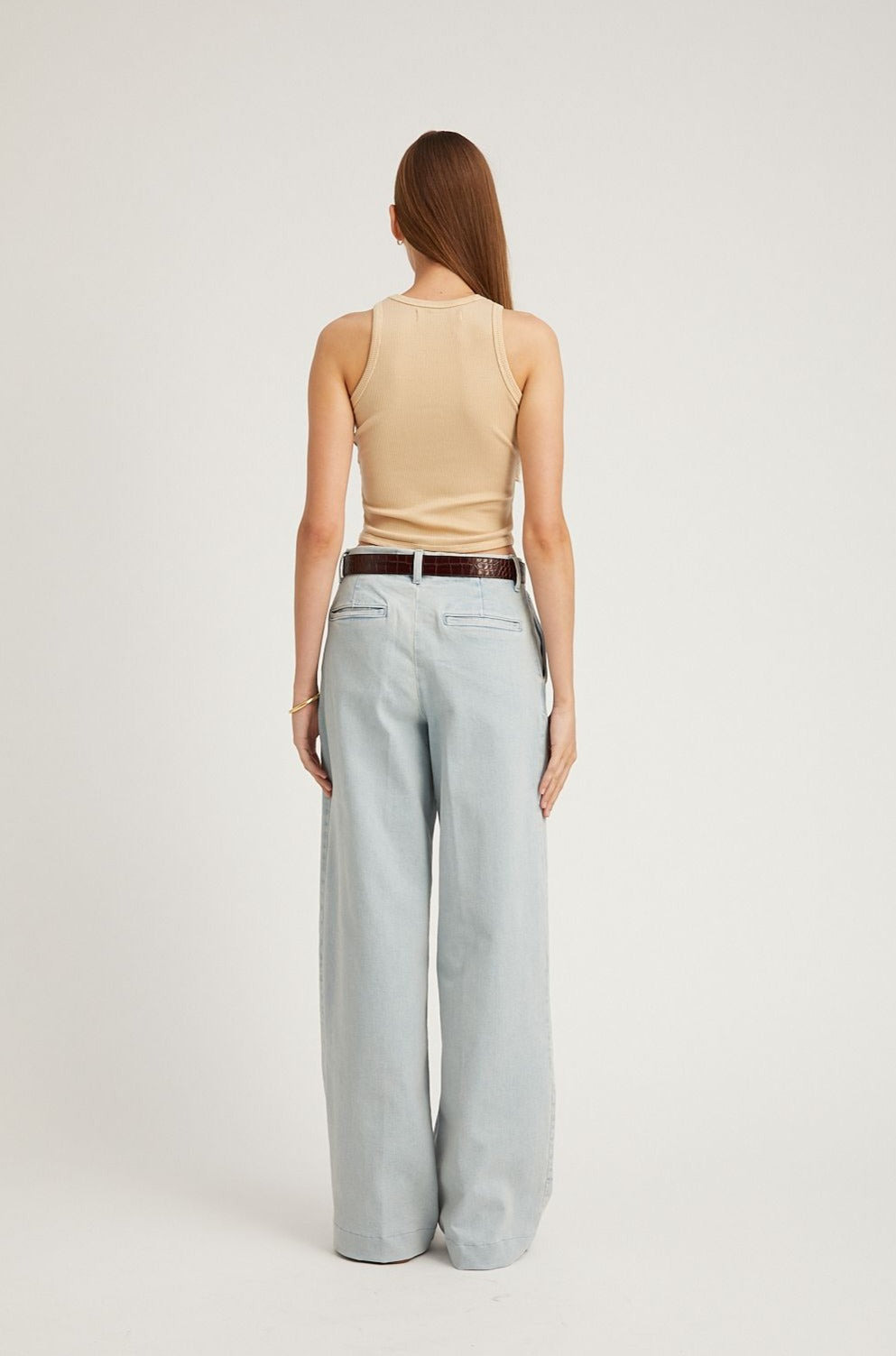 BRUNI DENIM PLEATED TROUSERS - 4