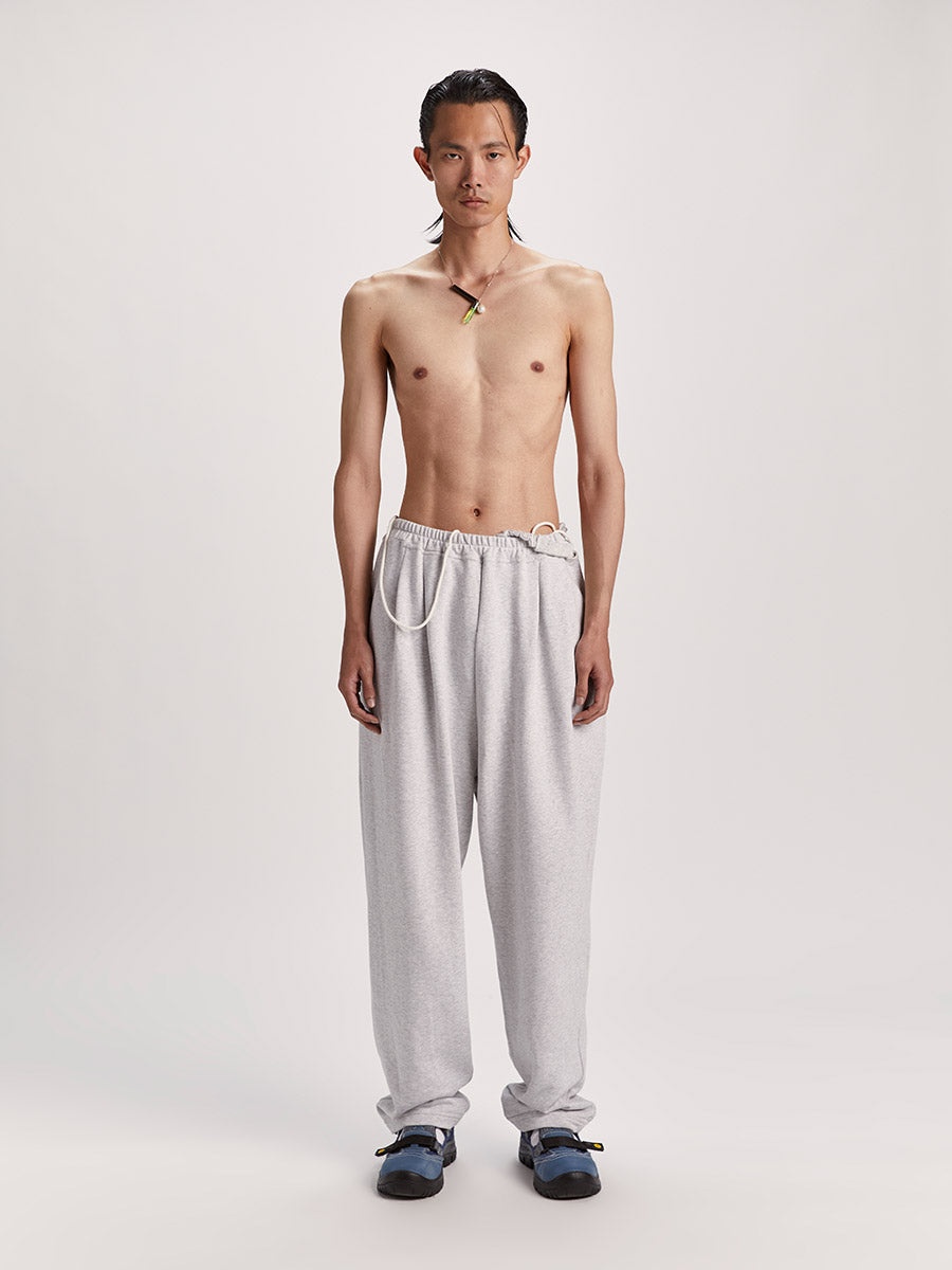 Pleats Sweat Pants Light Melange - 2