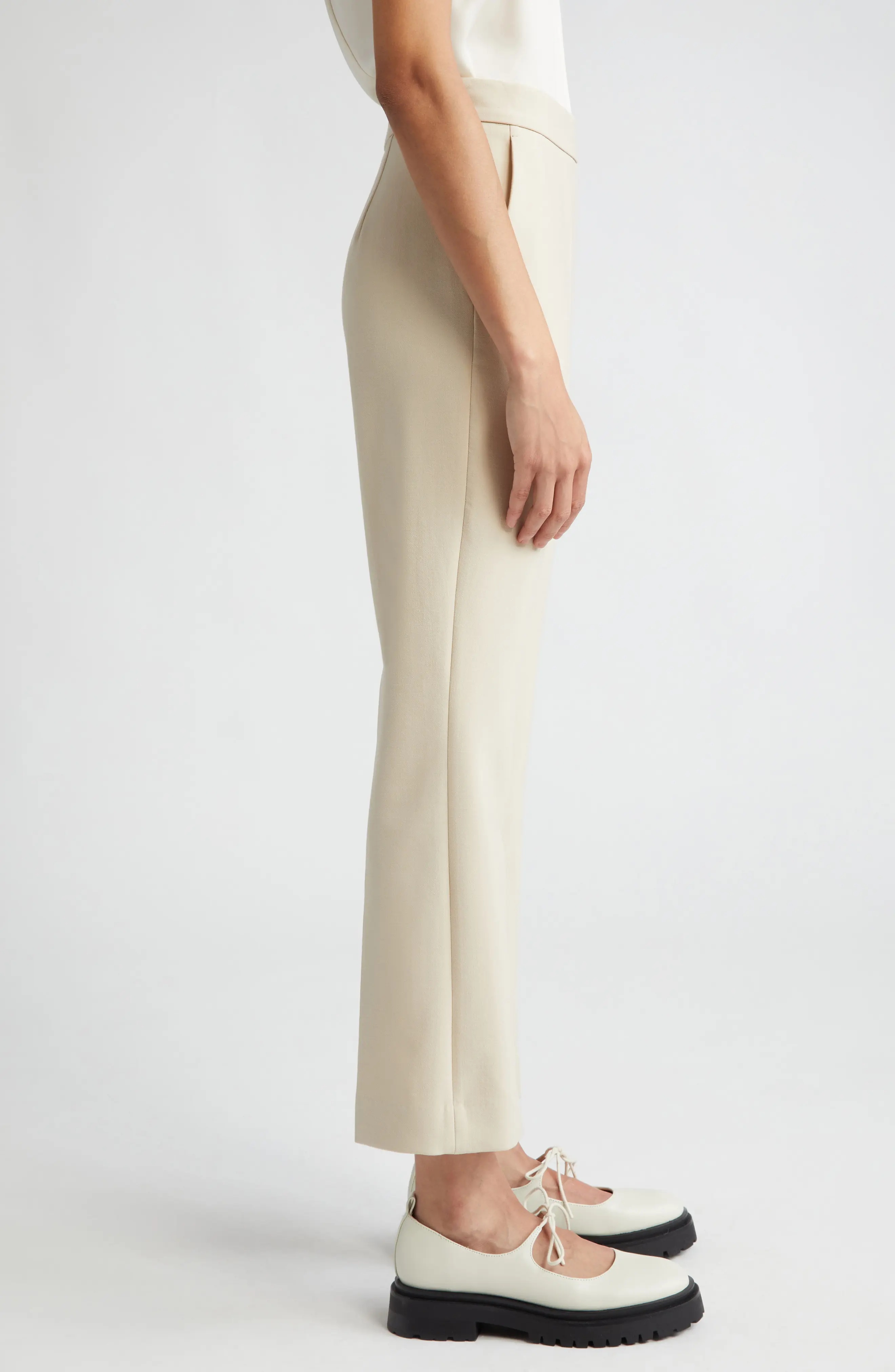 Nepeta Stretch Virgin Wool Flare Leg Ankle Trousers - 4